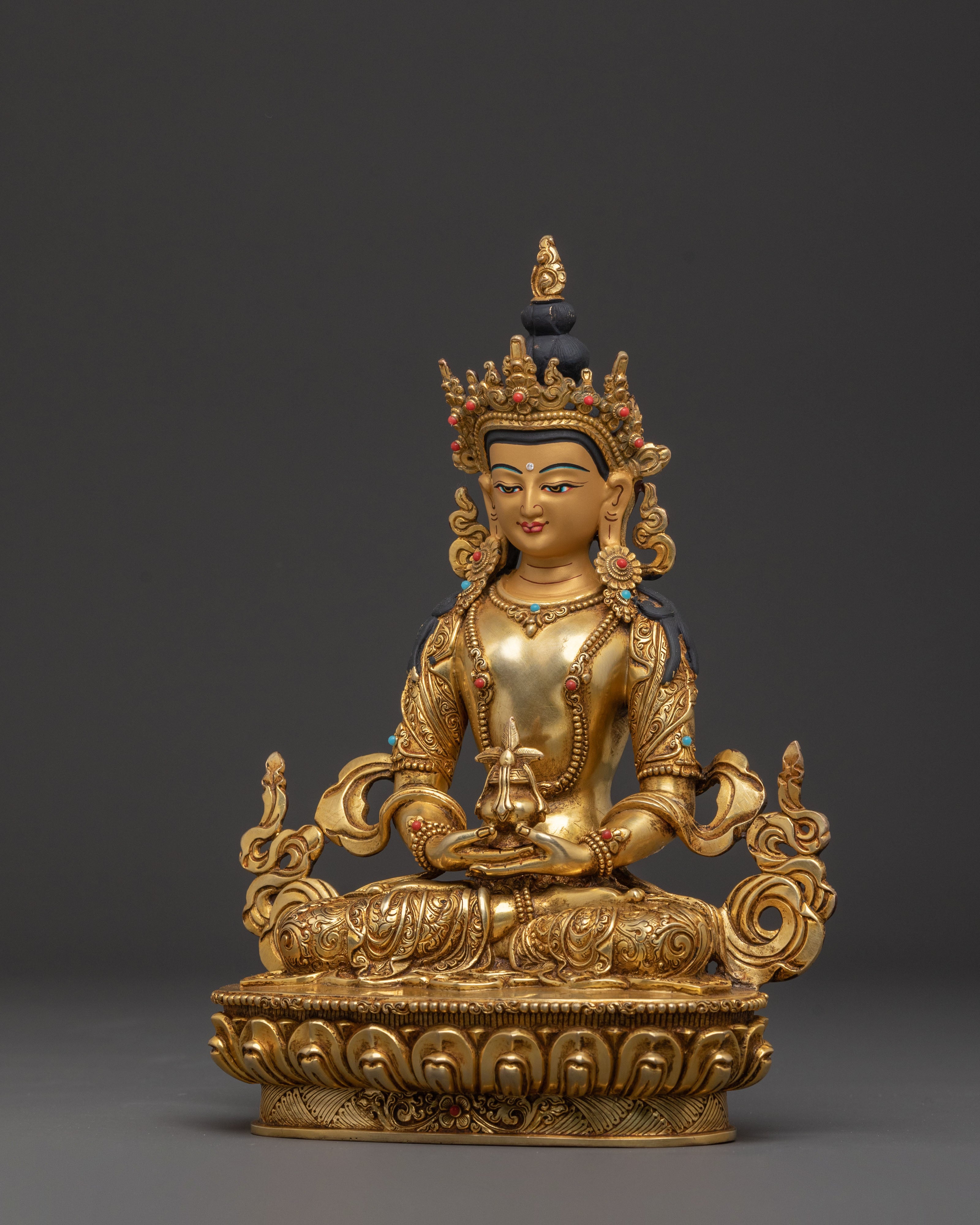 24K Gold Gilded Six Bodhisattva Spiritual Statue Set