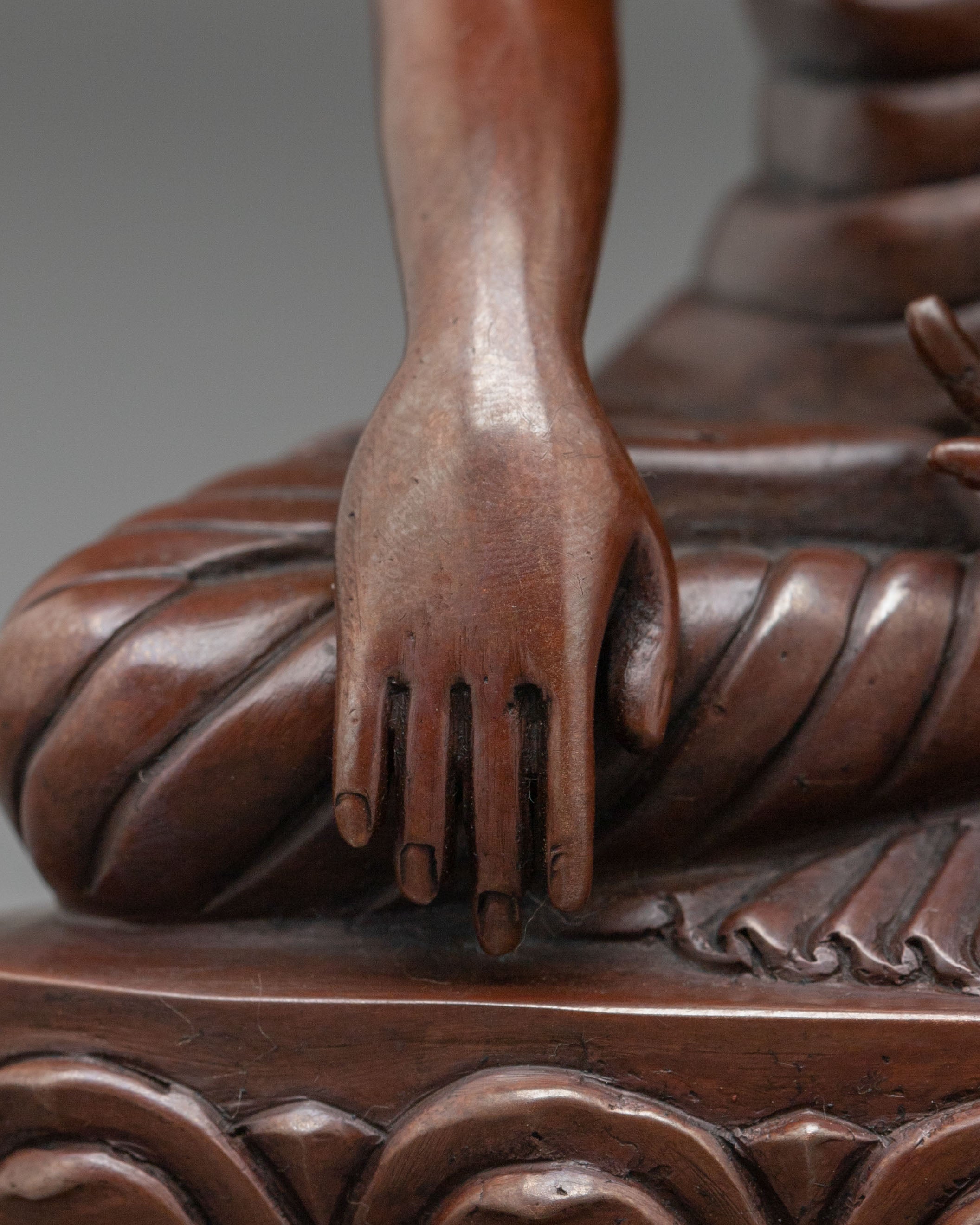 Shakyamuni Buddha Figurine | Oxidized Copper Sculpture