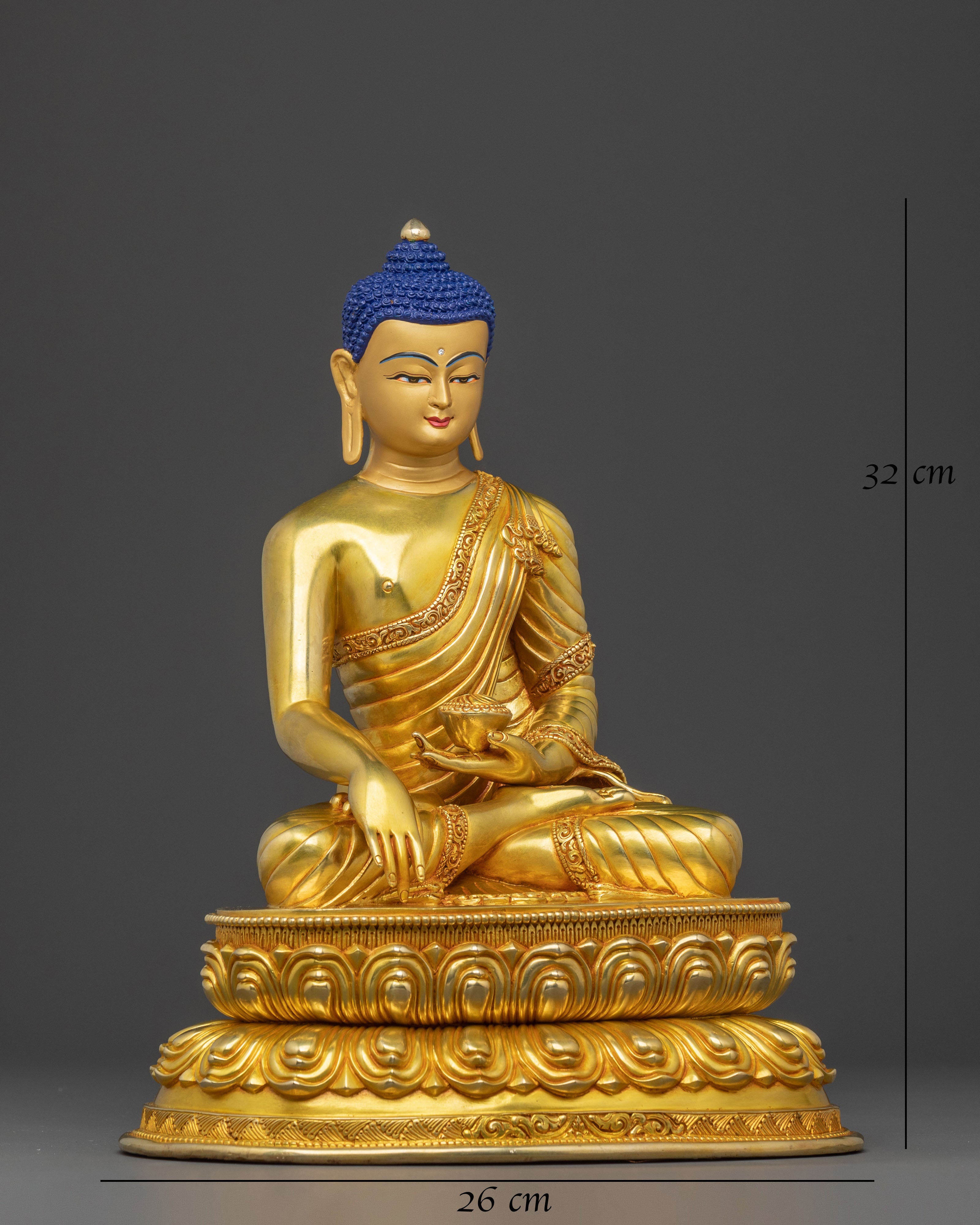 Shakyamuni Buddha Statue — 24K Gold Gilded Serenity