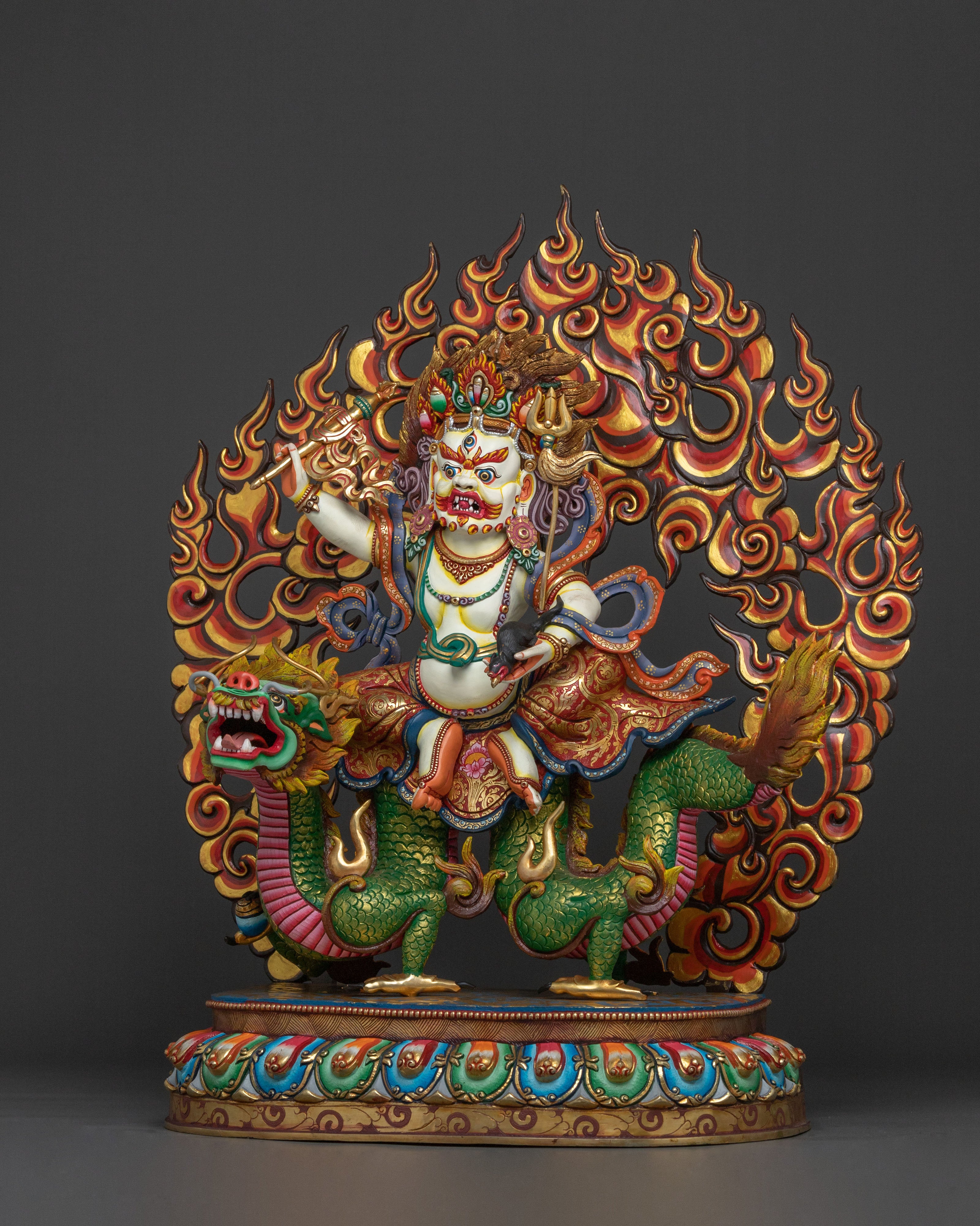White Dzambhala Sacred Figurine | Symbol of Prosperity