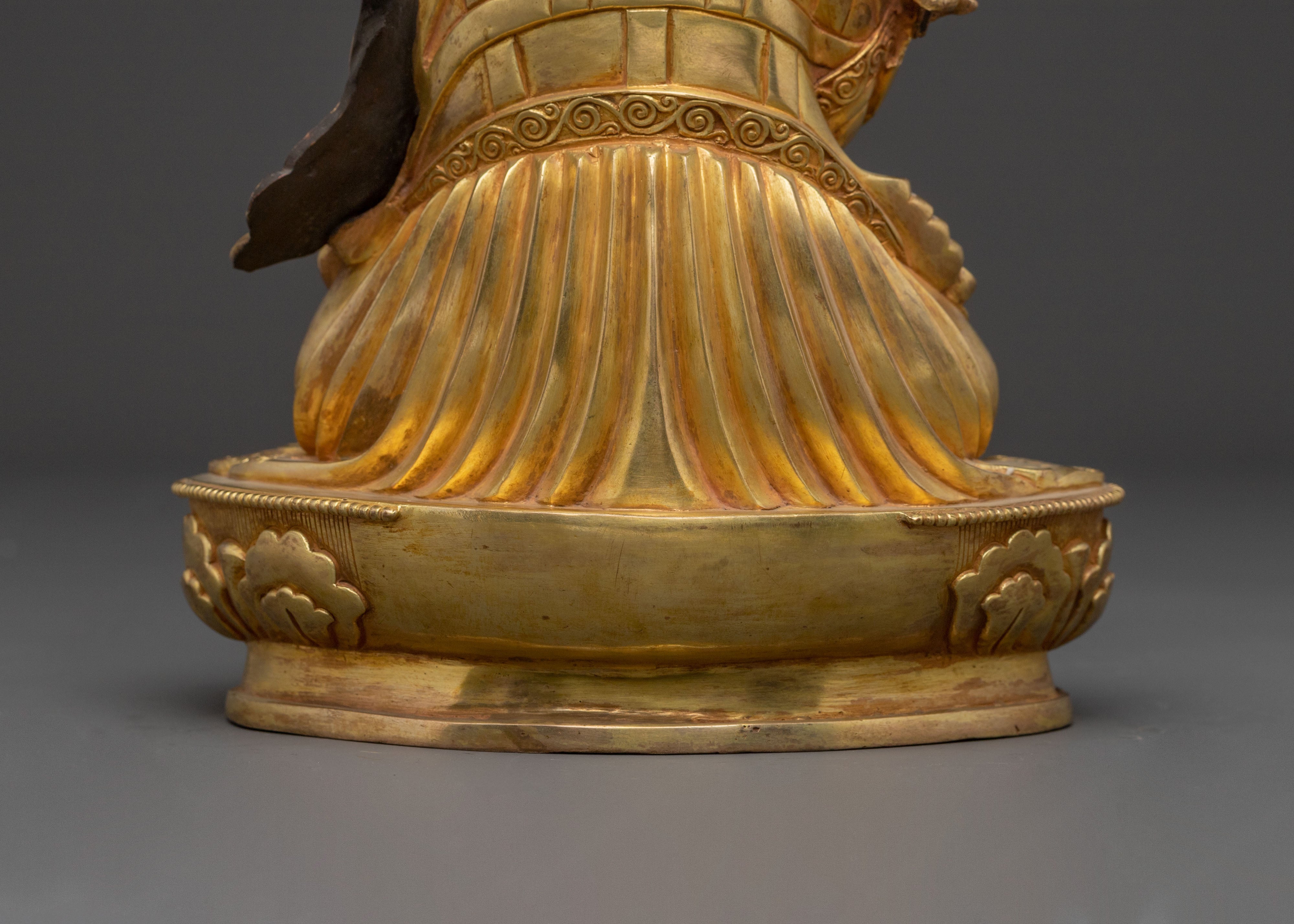 Handcrafted 16th Karmapa Statue: 24k Gold Gilded Serenity