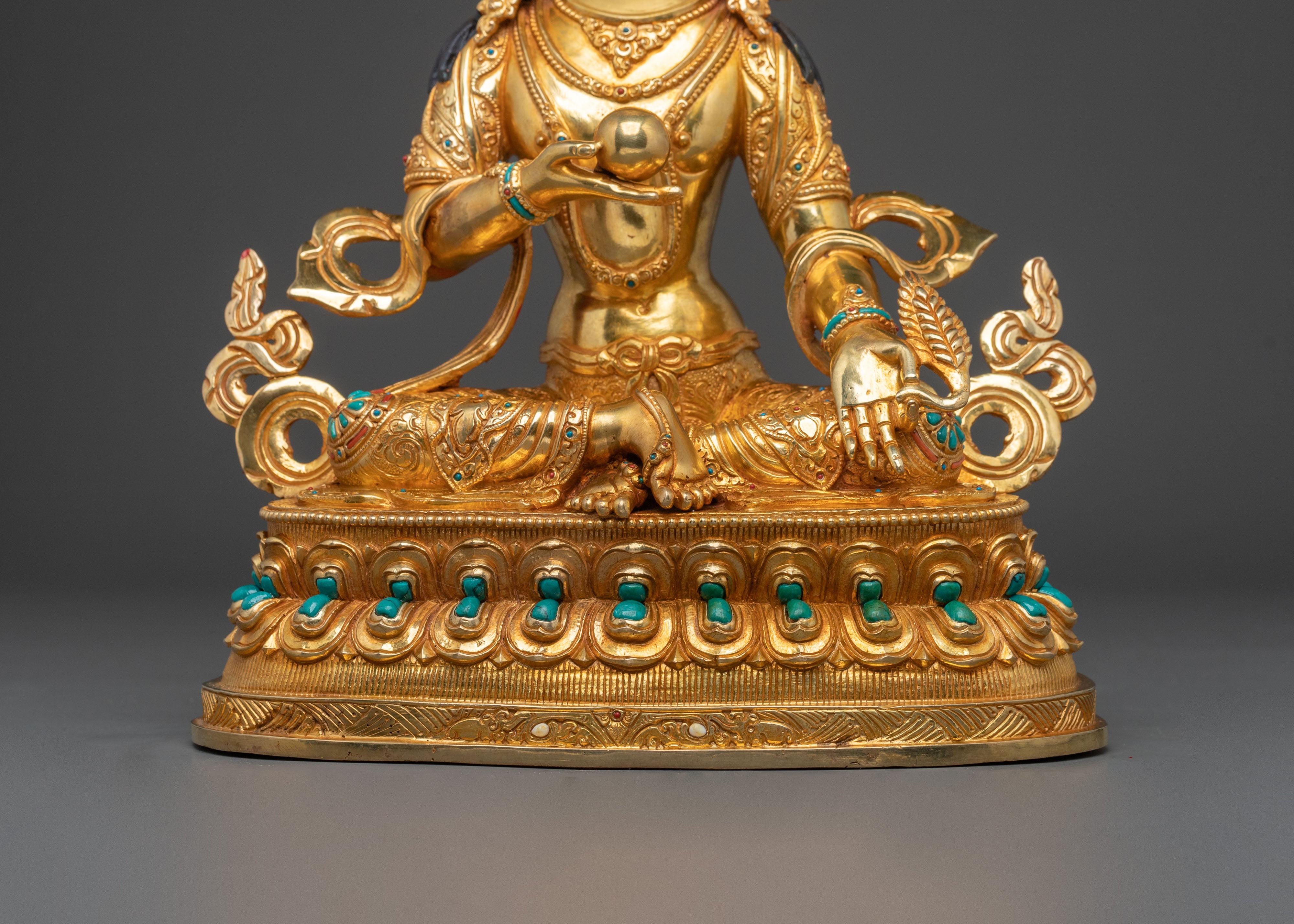 Kshitigarbha Statue | 24K Gold Gilded Buddhist Sculpture