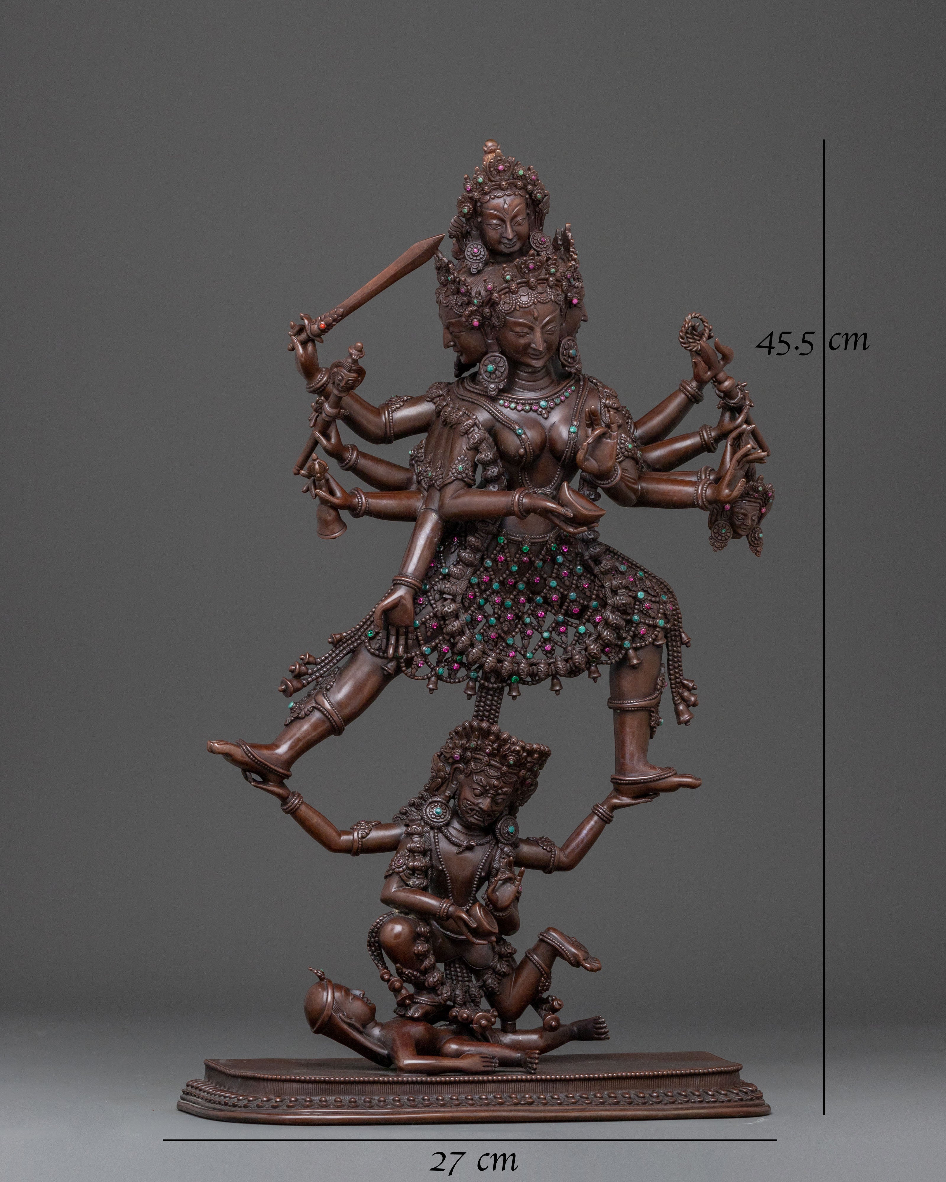 Goddess Siddhi Laxmi: Oxidized Copper Figurine