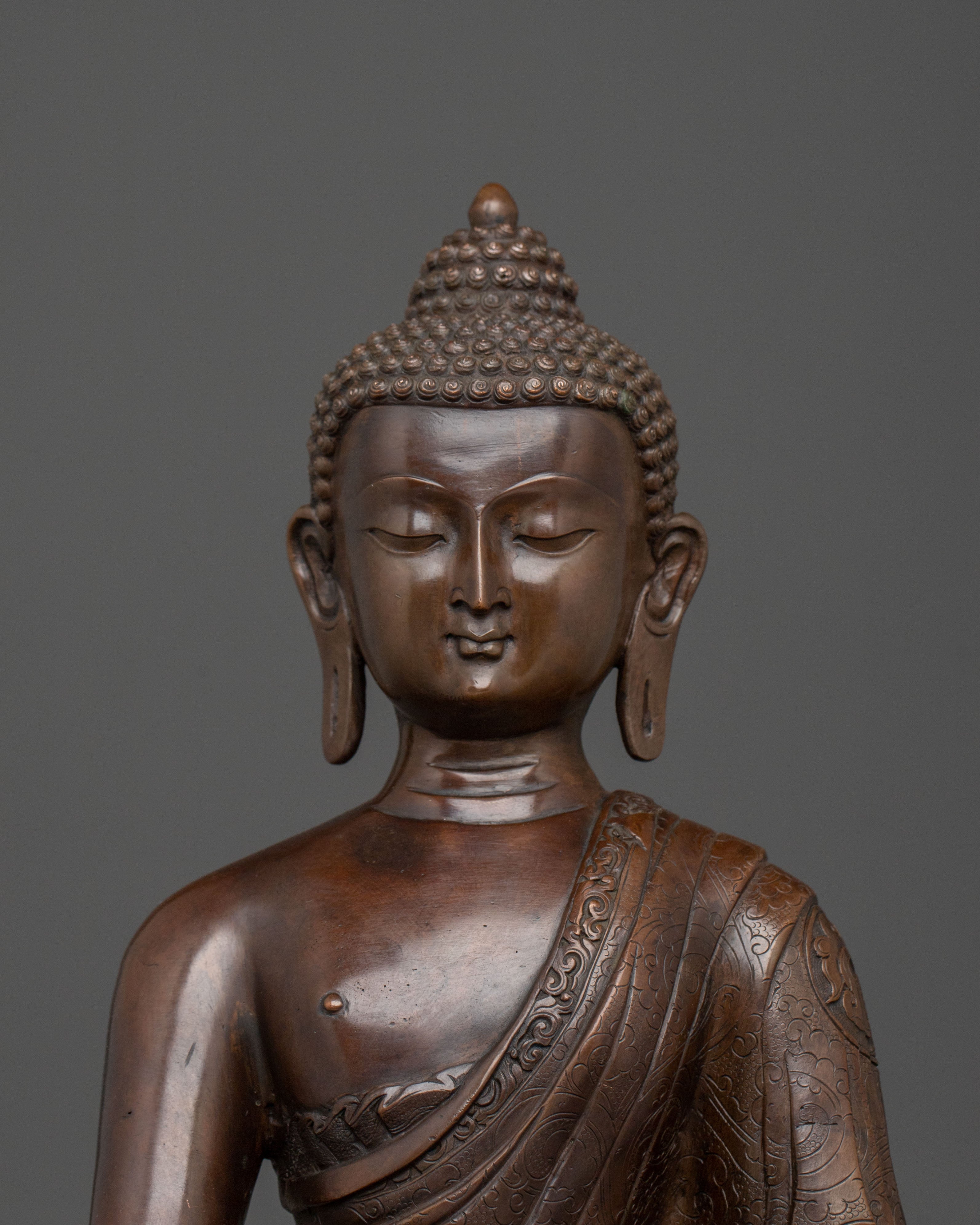 Shakyamuni Buddha Statue | Oxidized Copper Figurine