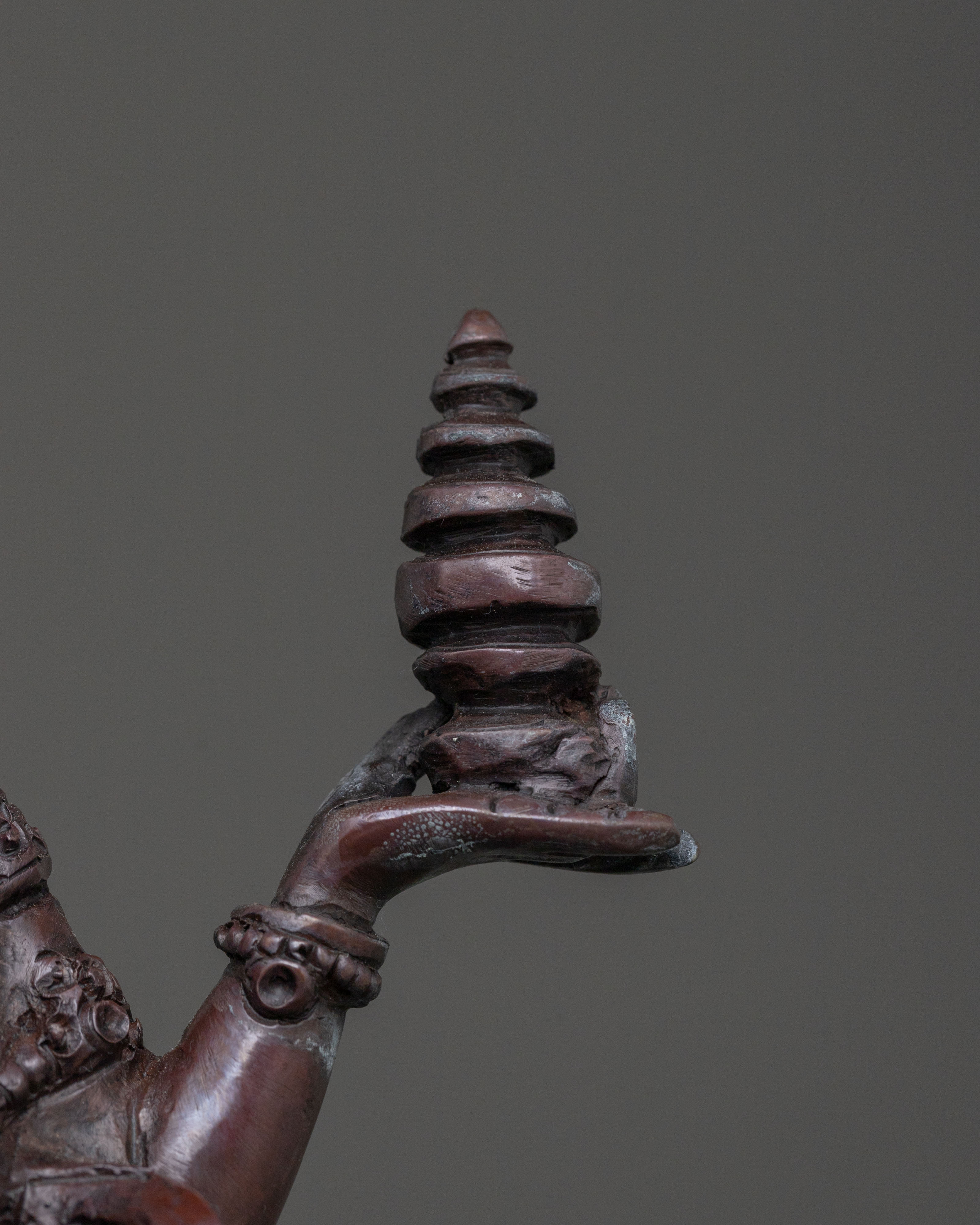 Laxmi Devi Handcrafted Statue in Oxidized Copper
