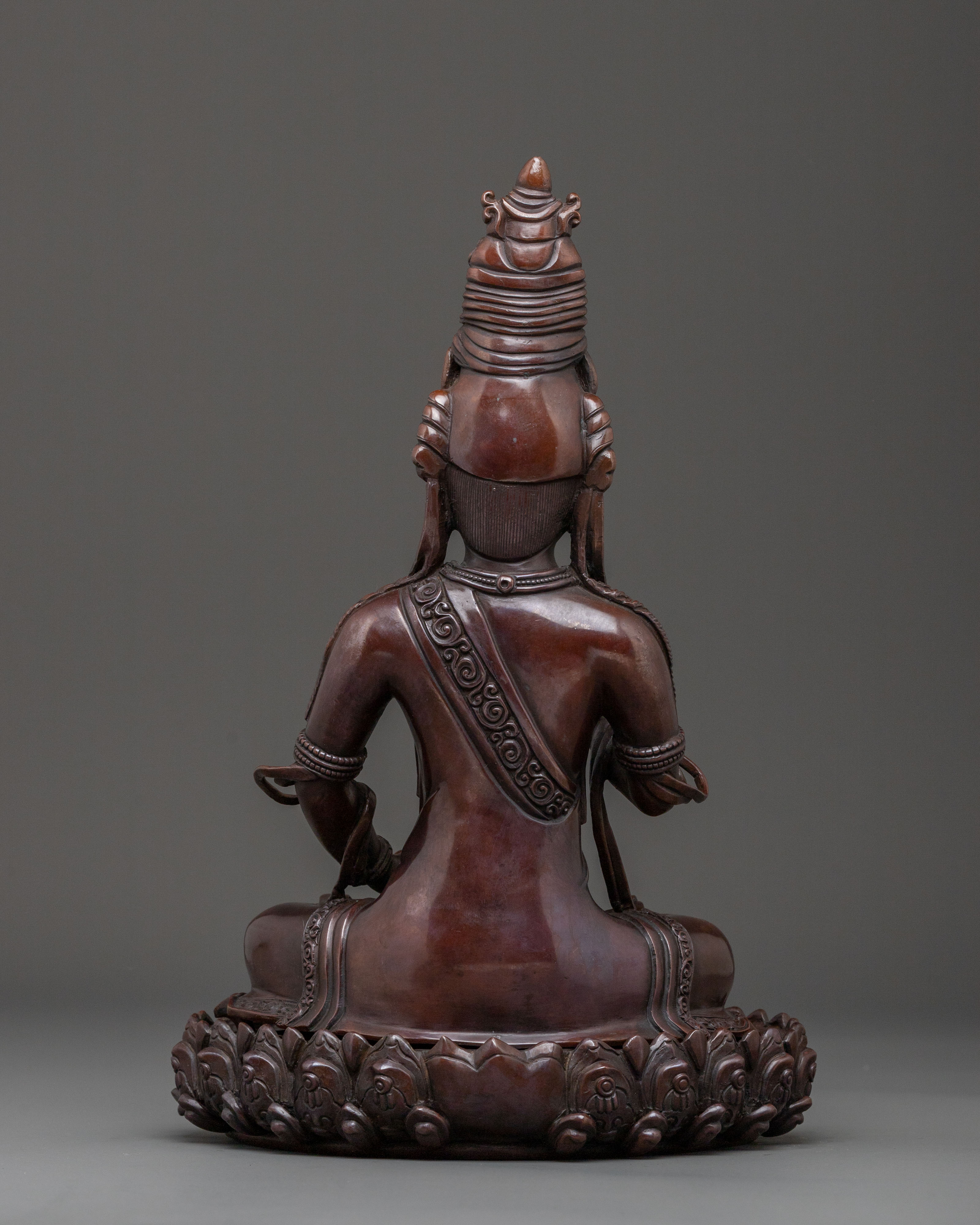 Kuan Yin Statue | Serene Oxidized Copper