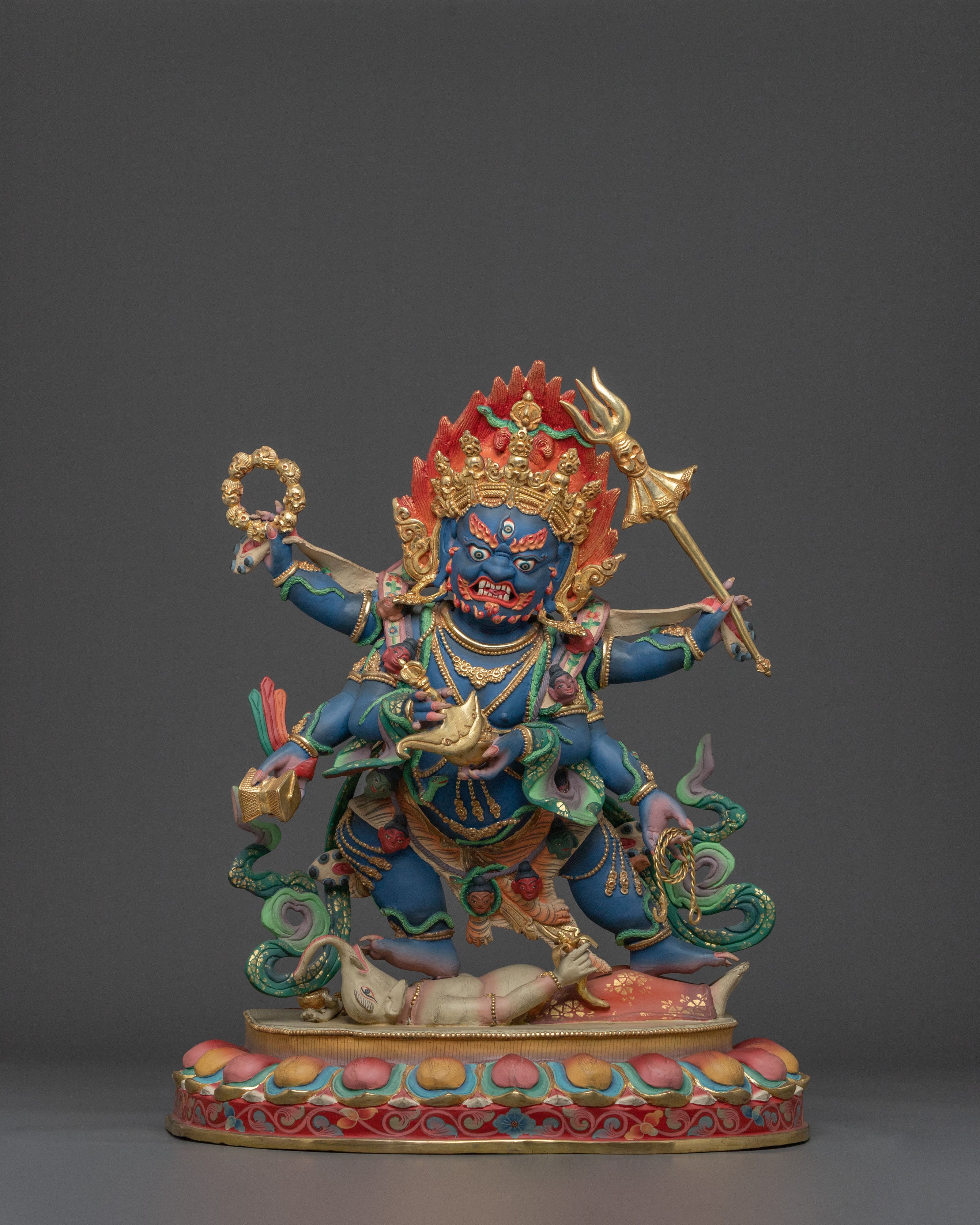 Six Armed Mahakala Spiritual Figurine | Home Decor