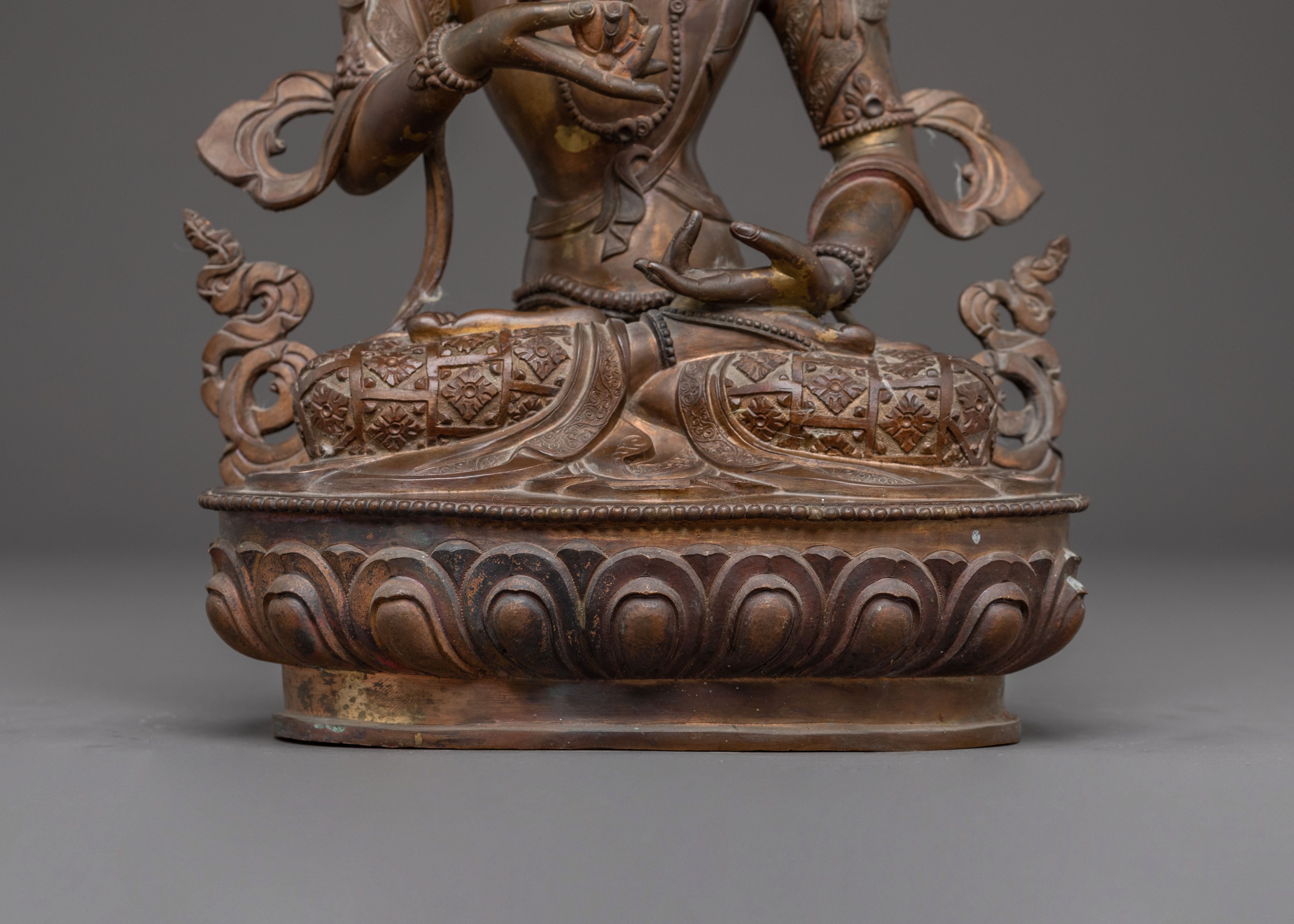 Handcrafted Dorje Sempa Statue of Purification – Exquisite Oxidized Copper