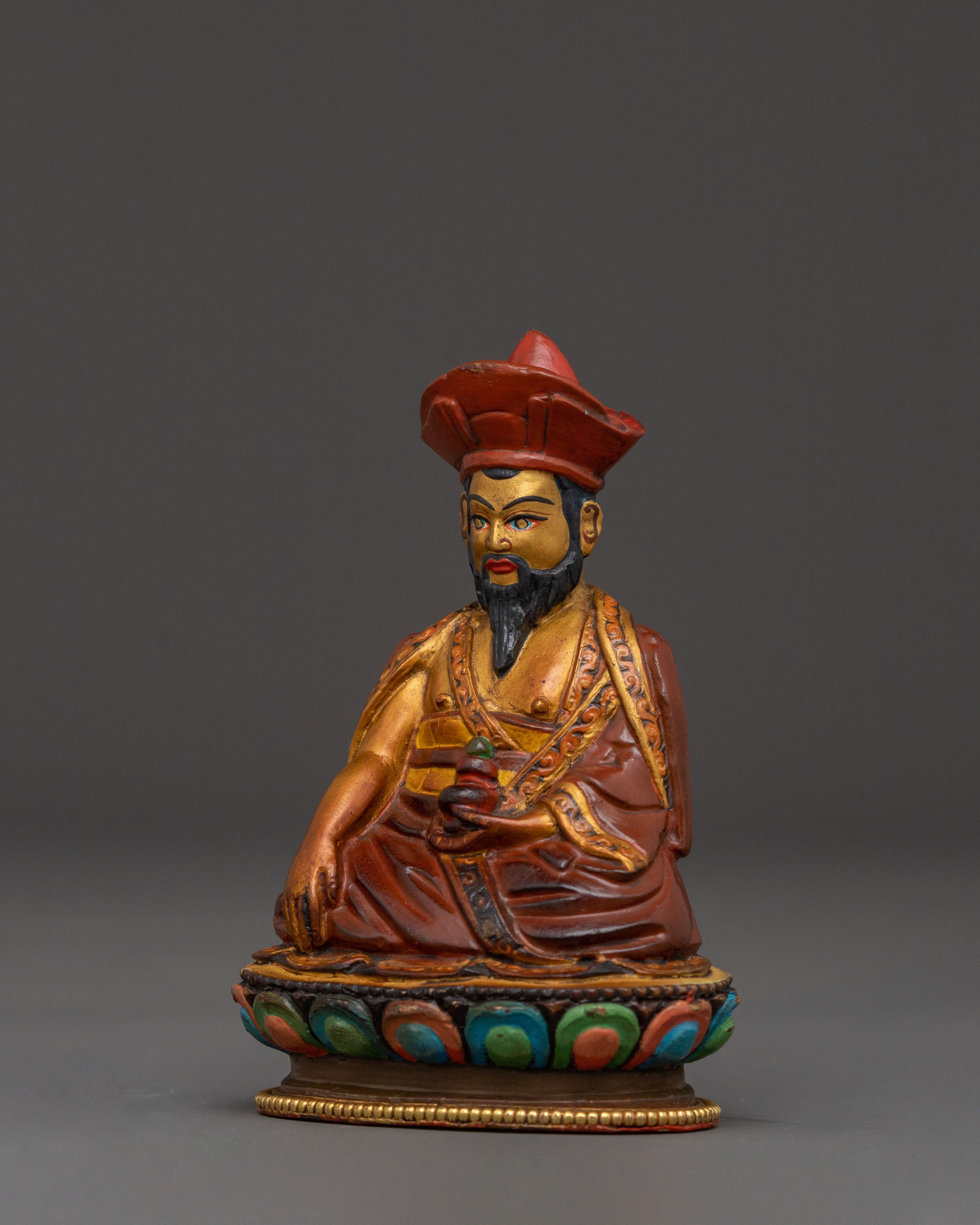 Buddhist Master Guru Shapdum Statue – Handcrafted Copper Sculpture