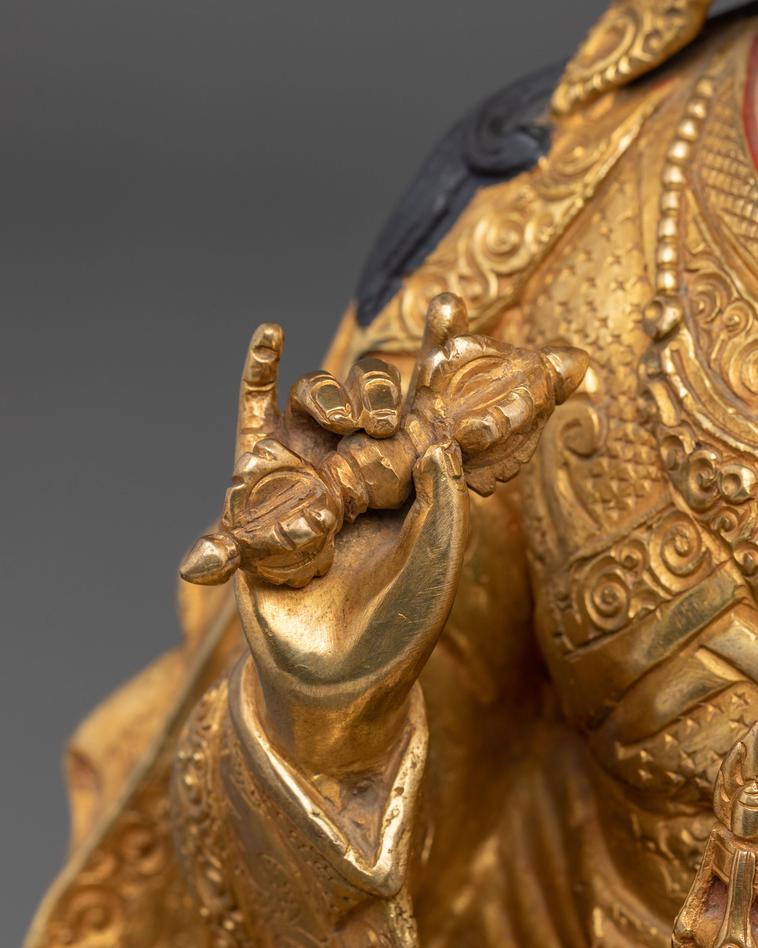 Guru Tsokye Dorje Dharma Teacher Statue | 24K Gold Gilded