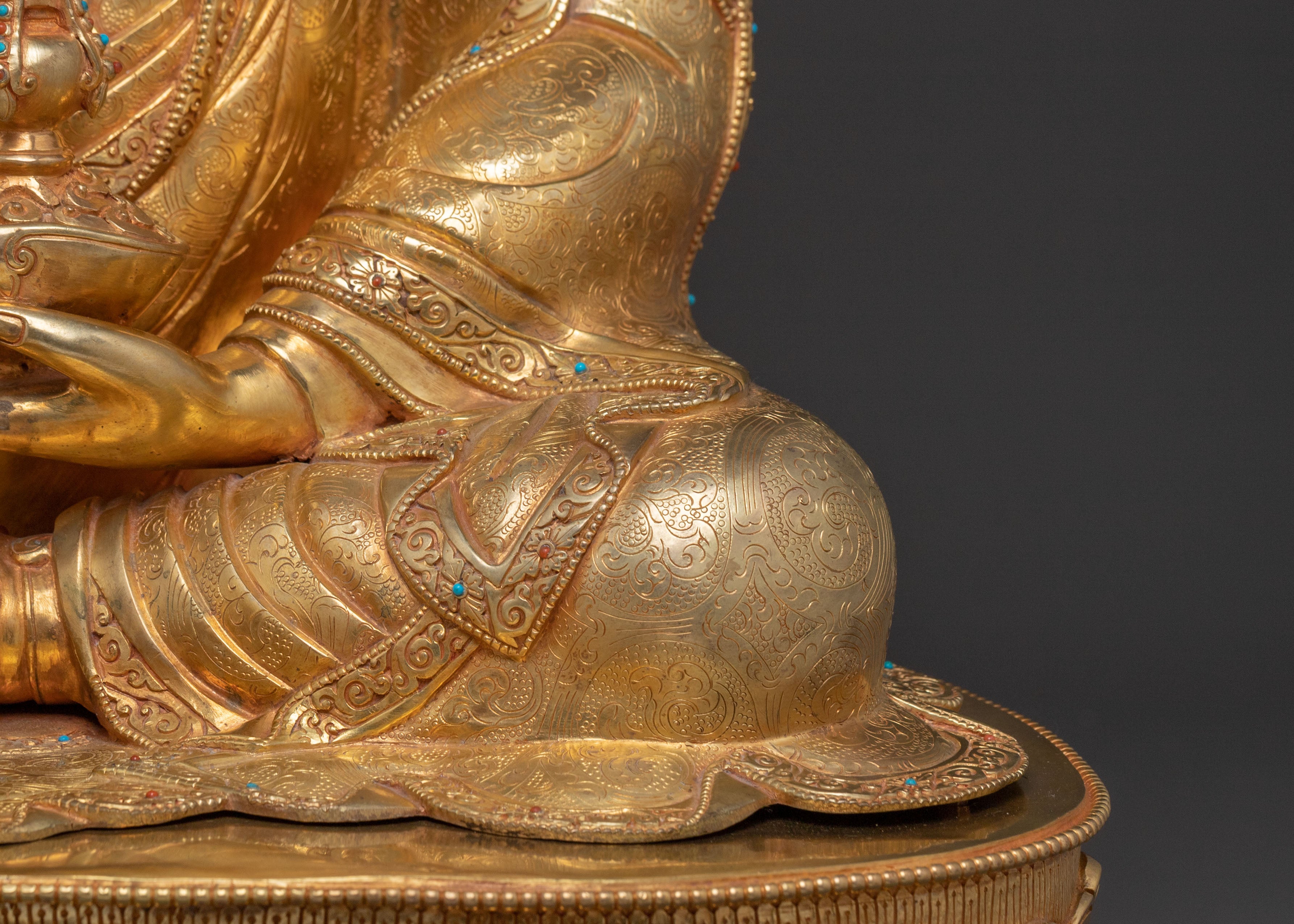 A Majestic Guru Rinpoche Handcrafted Statue