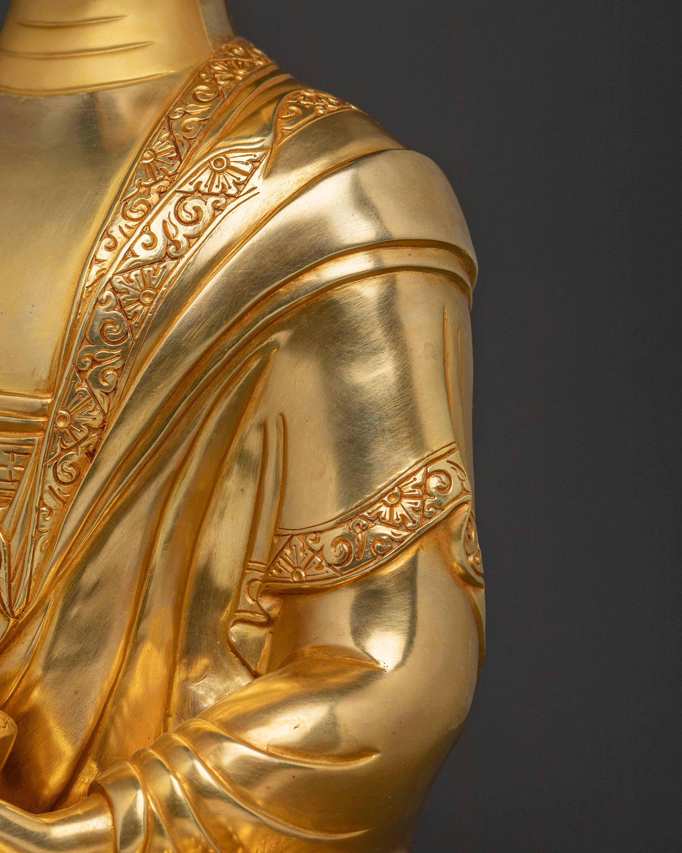 Shakyamuni Buddha Statue | 24K Gold Gilded Figure