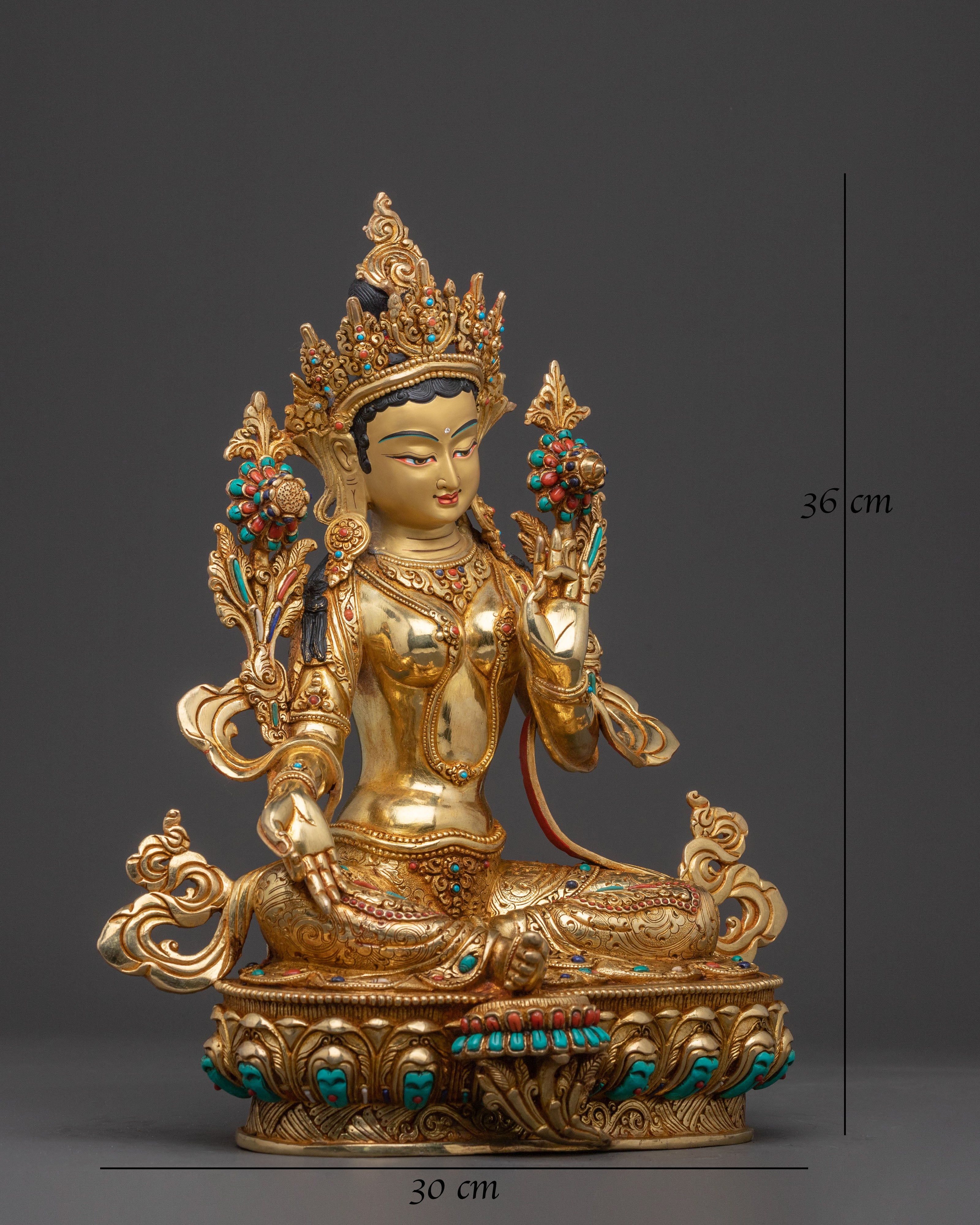 Green Tara Divine Goddess Statue - Goddess of Compassion