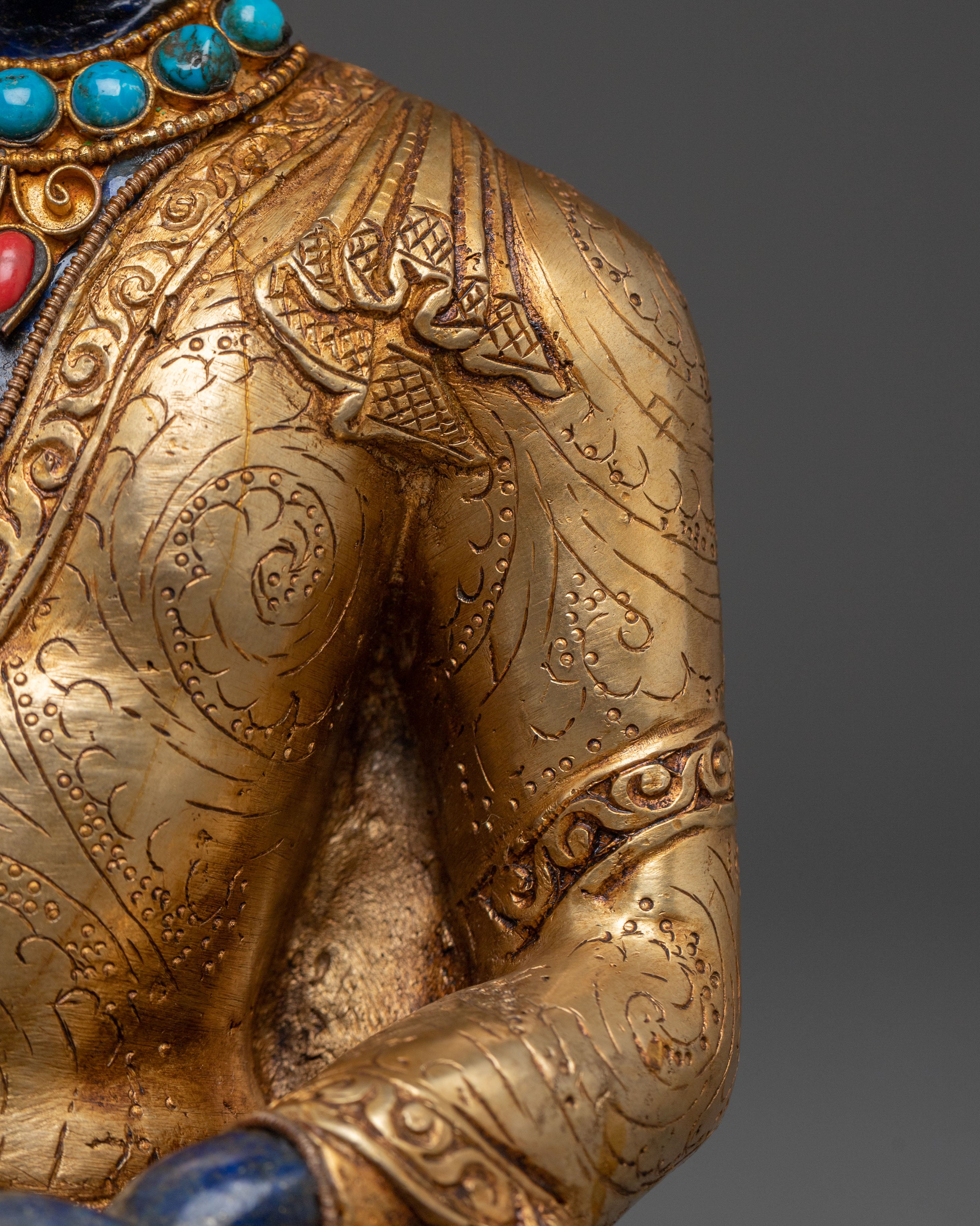 Medicine Buddha Acrylic Painted Statue | Buddhist Decor