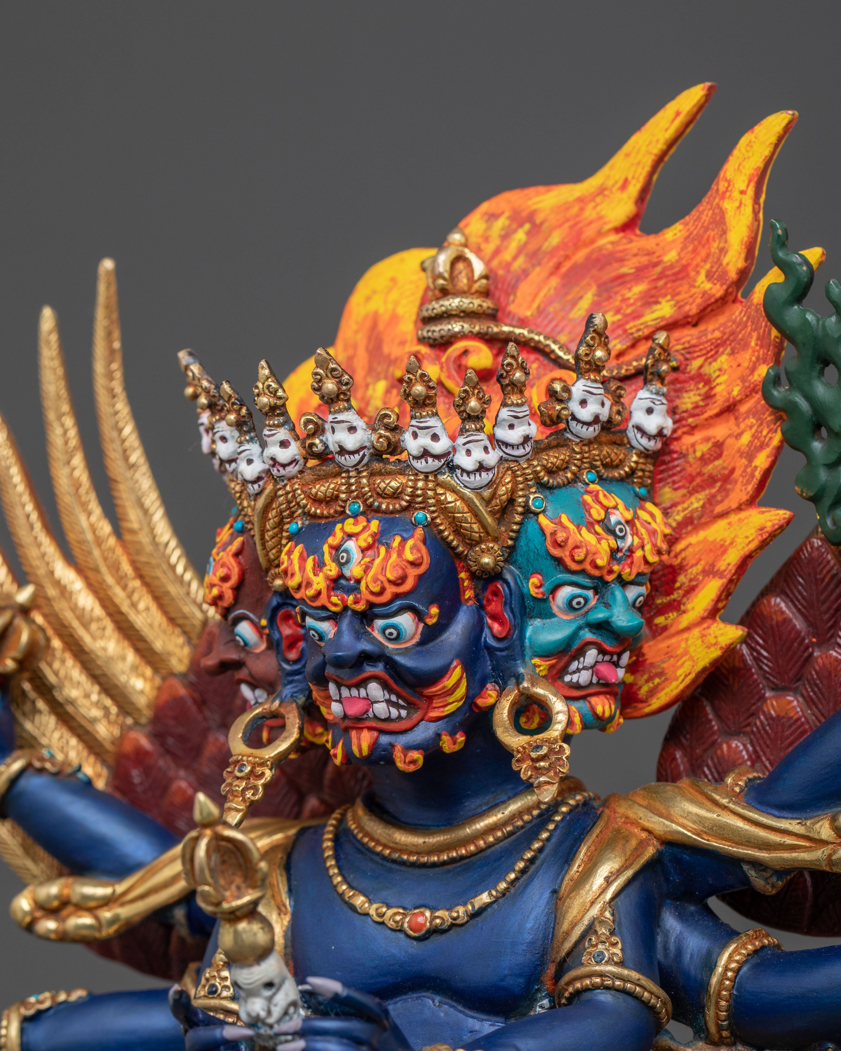 Vajrakilaya Wrathful Deity Sculpture | Buddhist Altar Decor