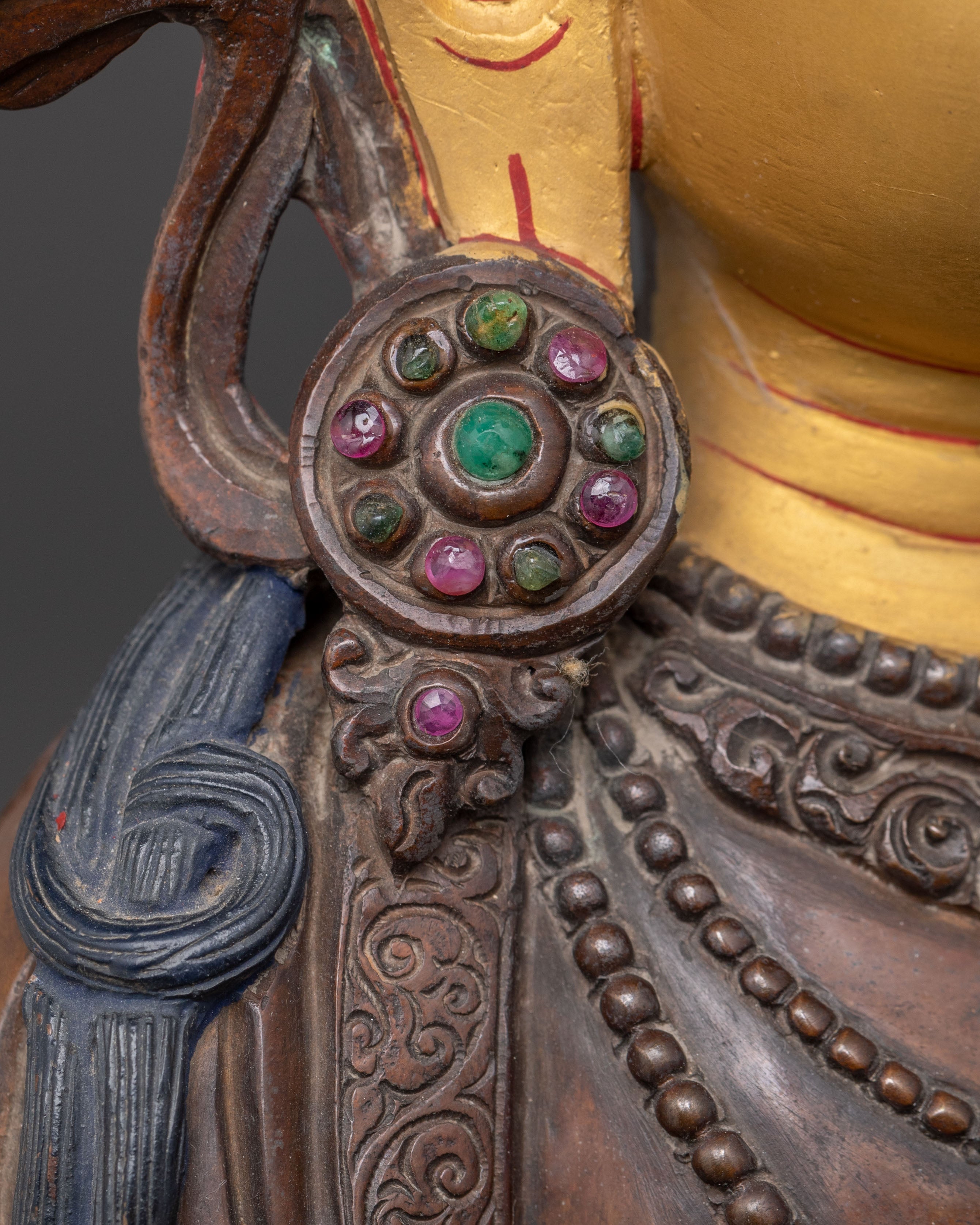 Handmade Vajrasattva Oxidized Copper Statue – Purification Artistry