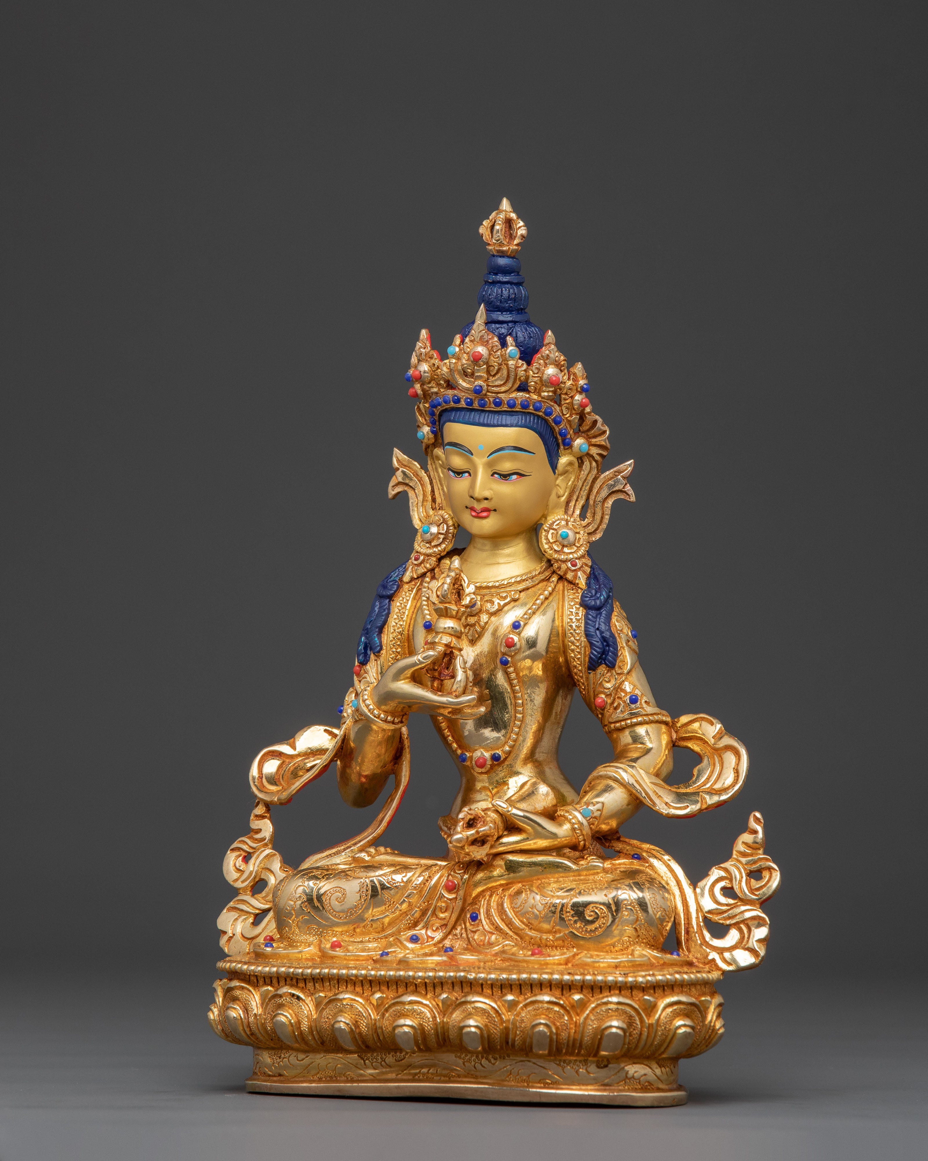 Vajrasattva Buddha | Handcrafted 24K Gold Gilded Statue