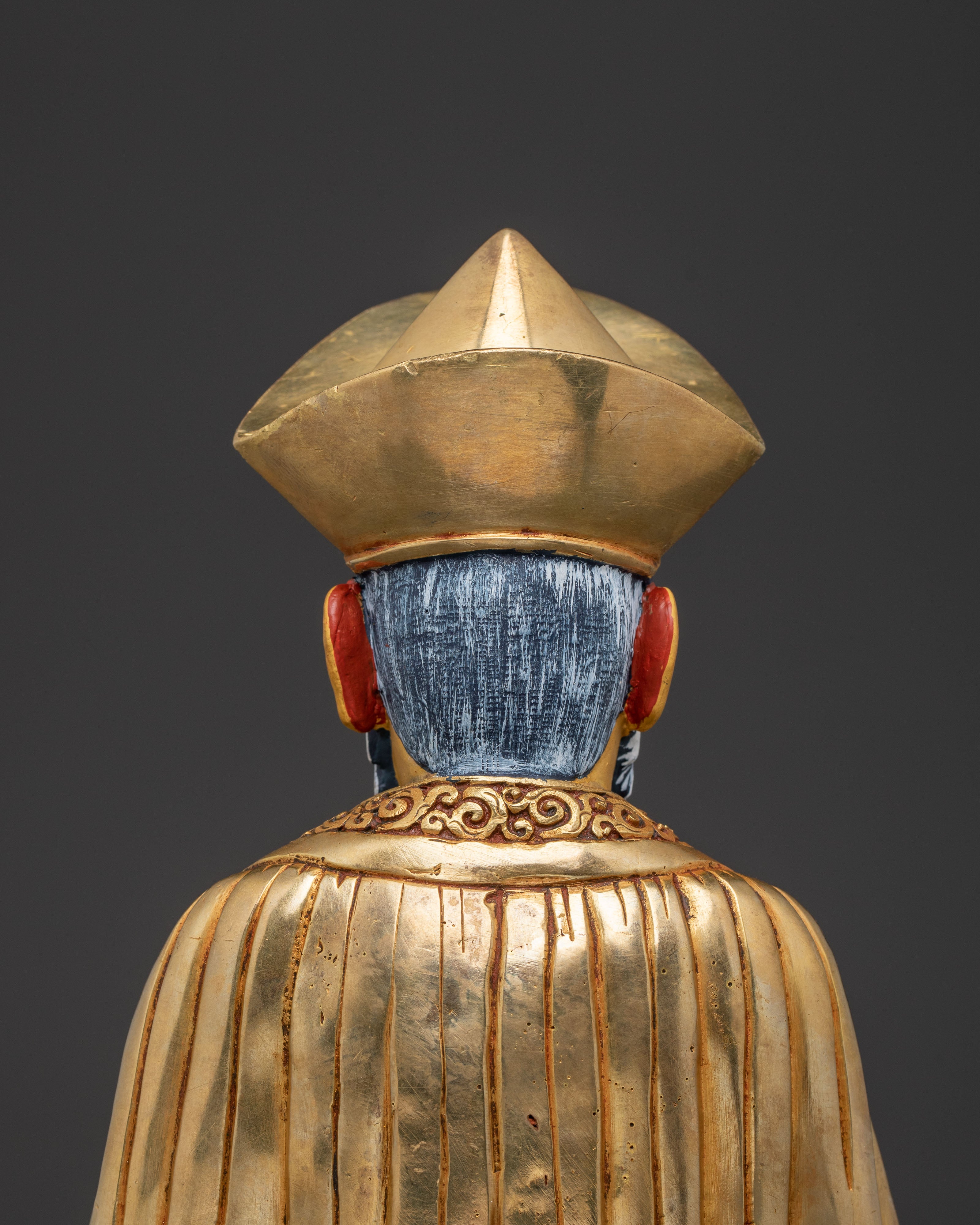 Handcrafted Guru Shapdum Sacred Statue – Radiant 24K Gold Gilded Copper
