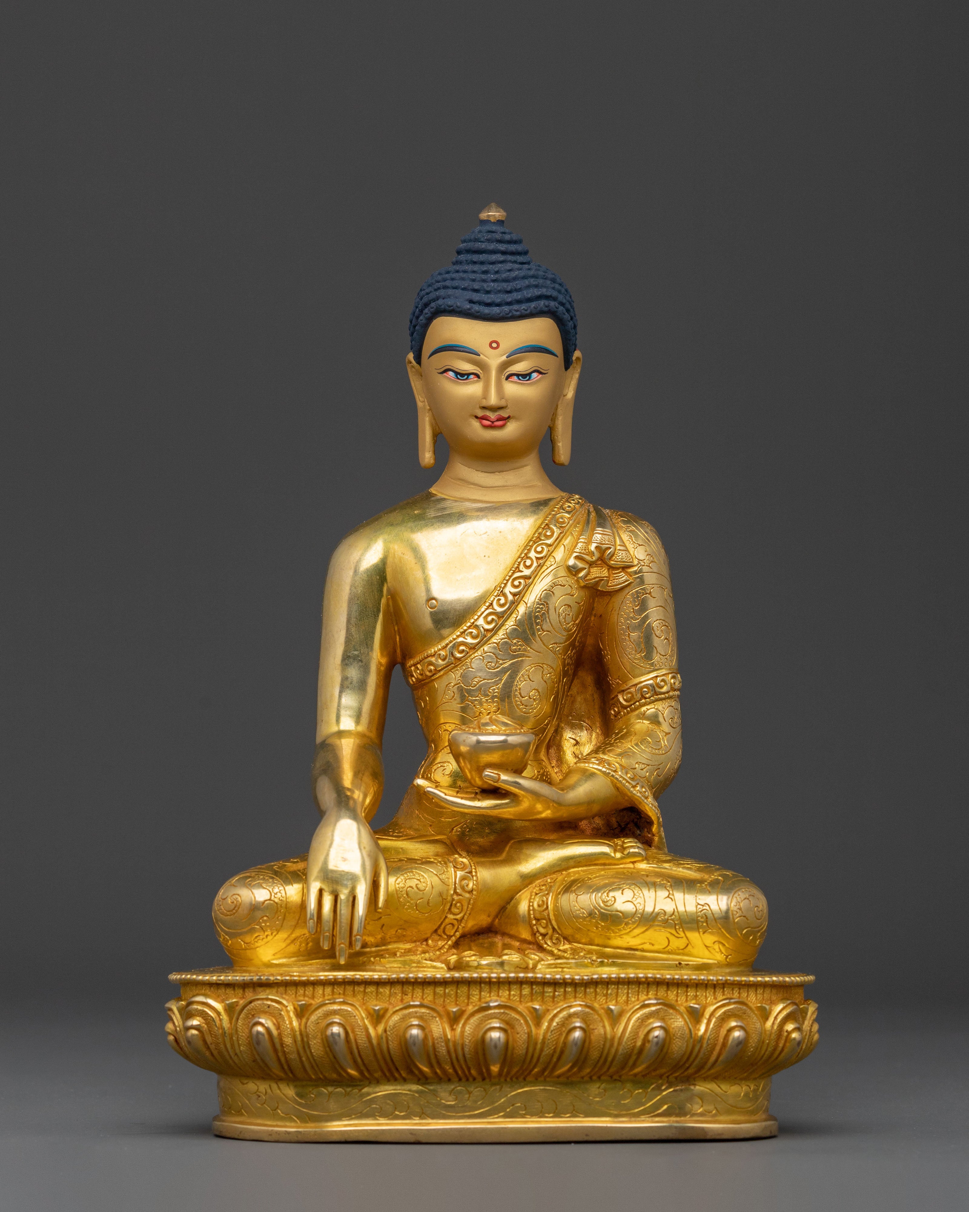 Handcrafted Shakyamuni Buddha Statue | 24K Gold Gilded