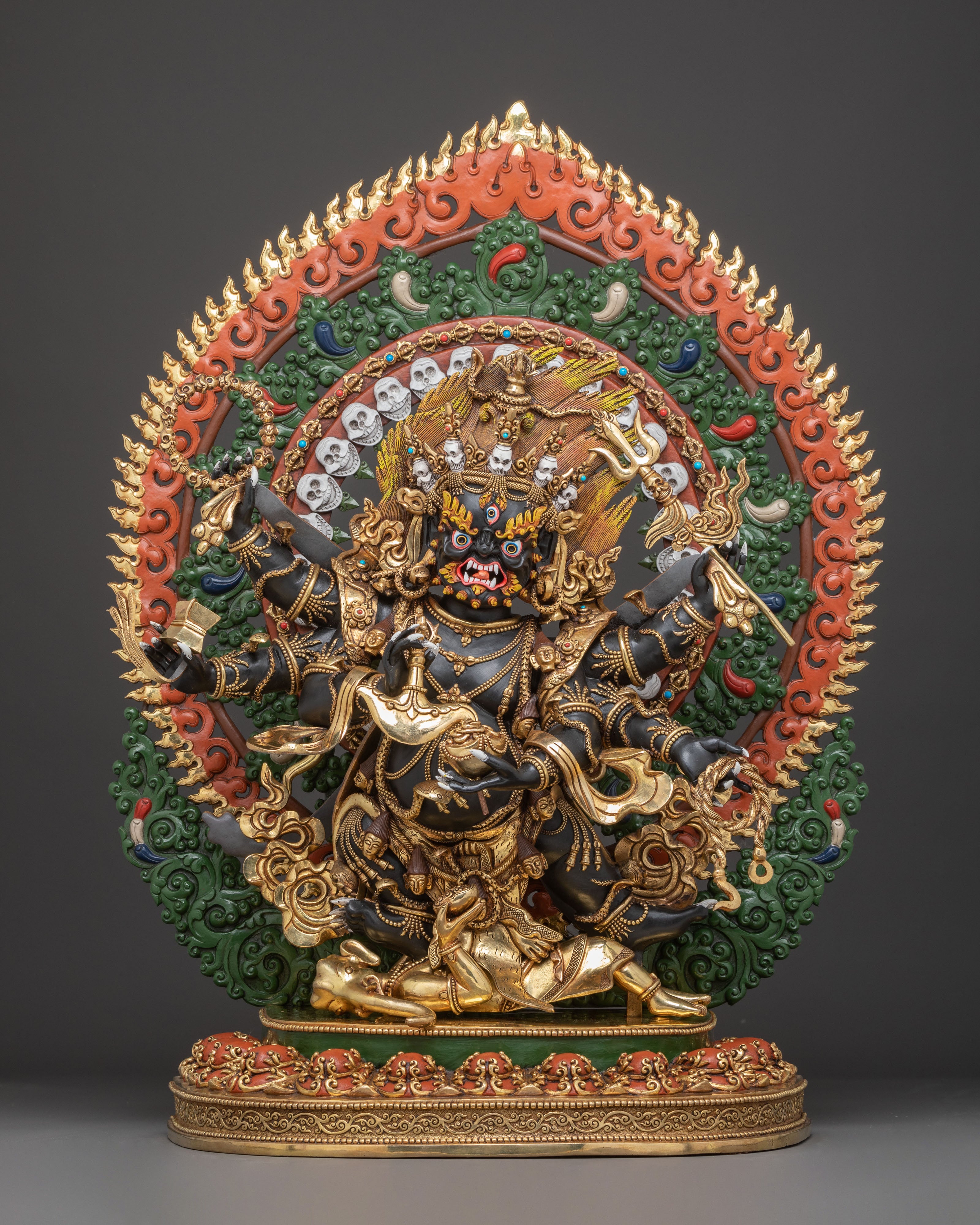 Handmade Magnificent Statue of Six-Armed Mahakala