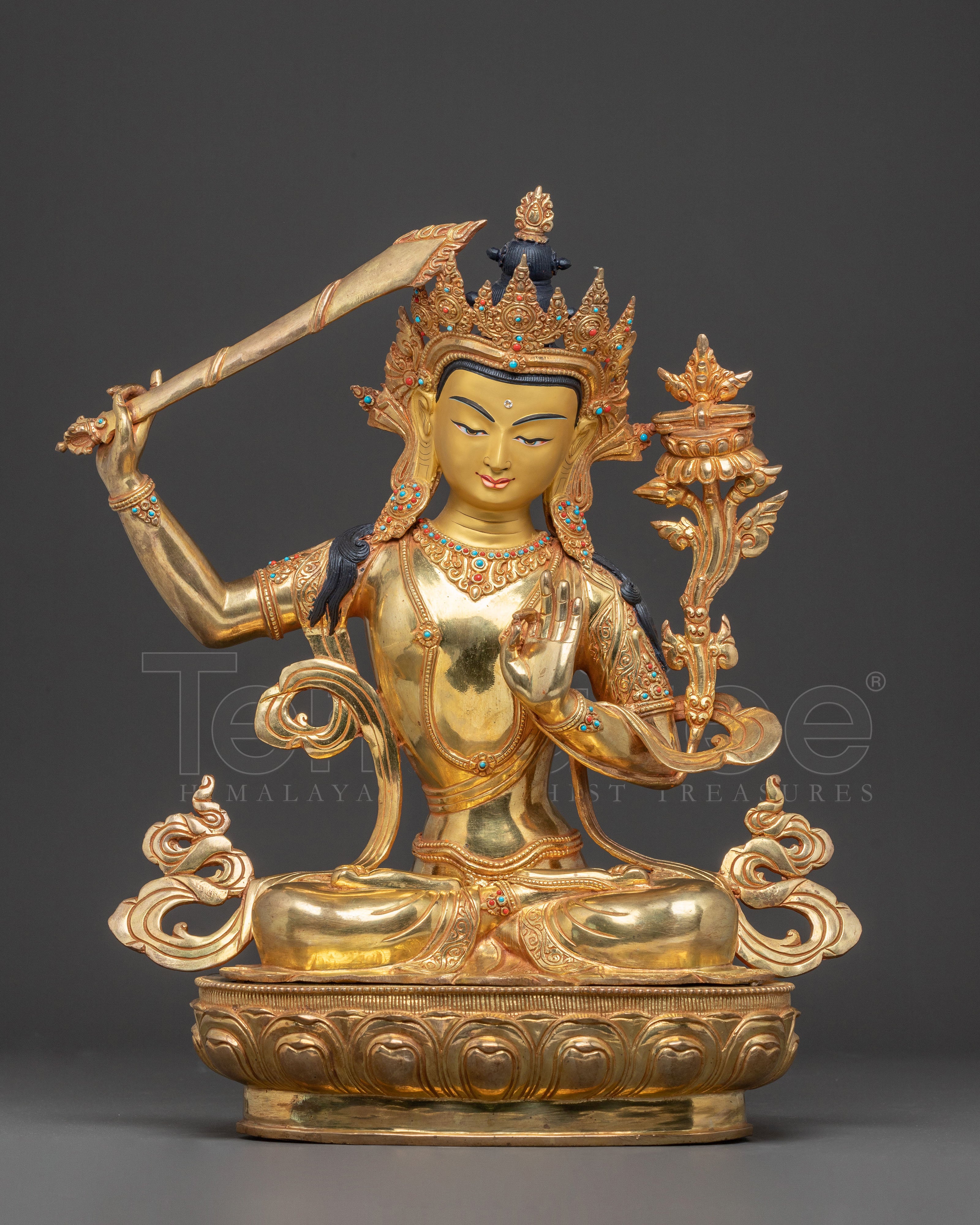 Golden Manjushri Bodhisattva Statue 