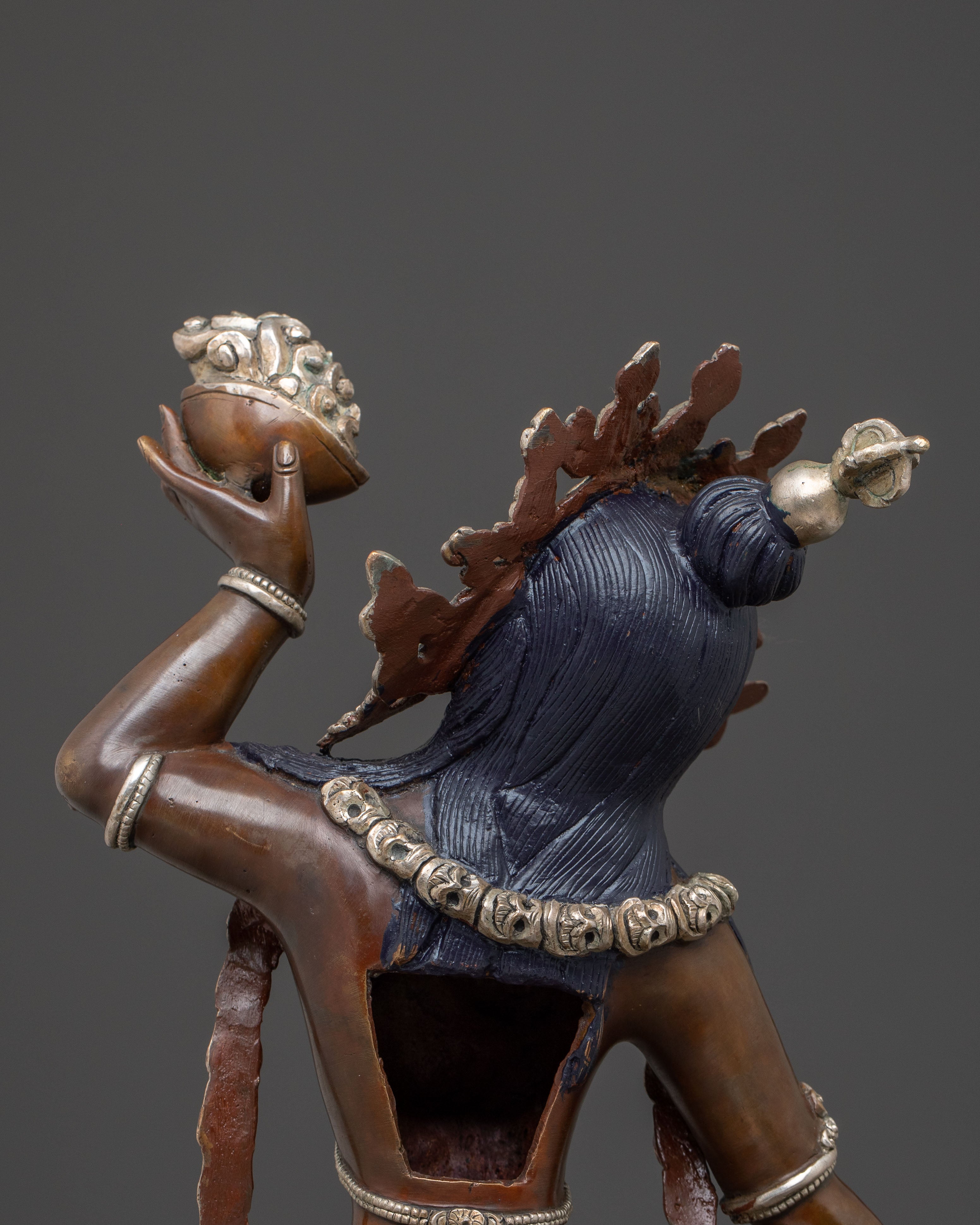 Handcrafted Vajrayogini Spiritual Statue: Radiant Silver Plating
