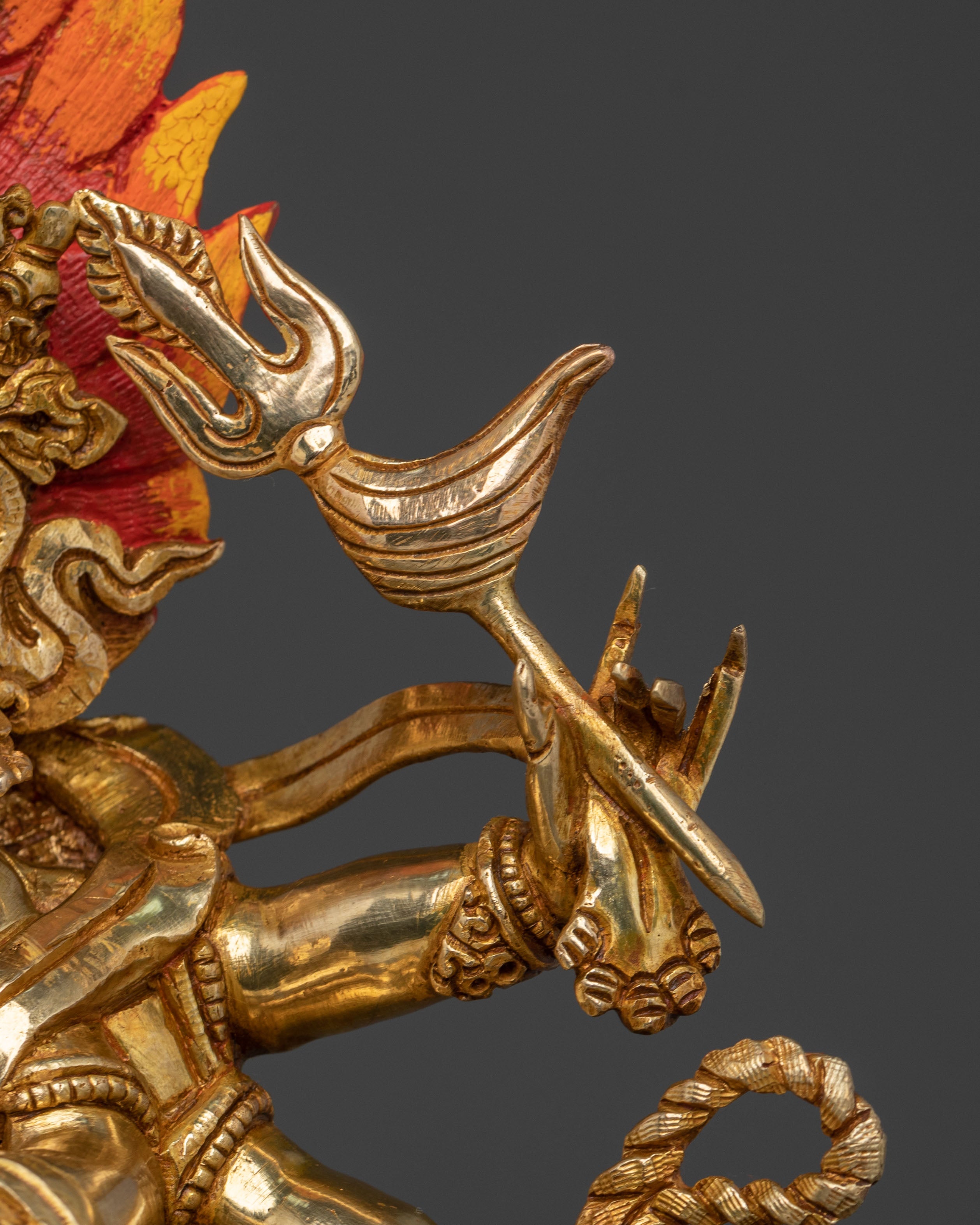 Six-Armed Mahakala 24K Gold Gilded Statue
