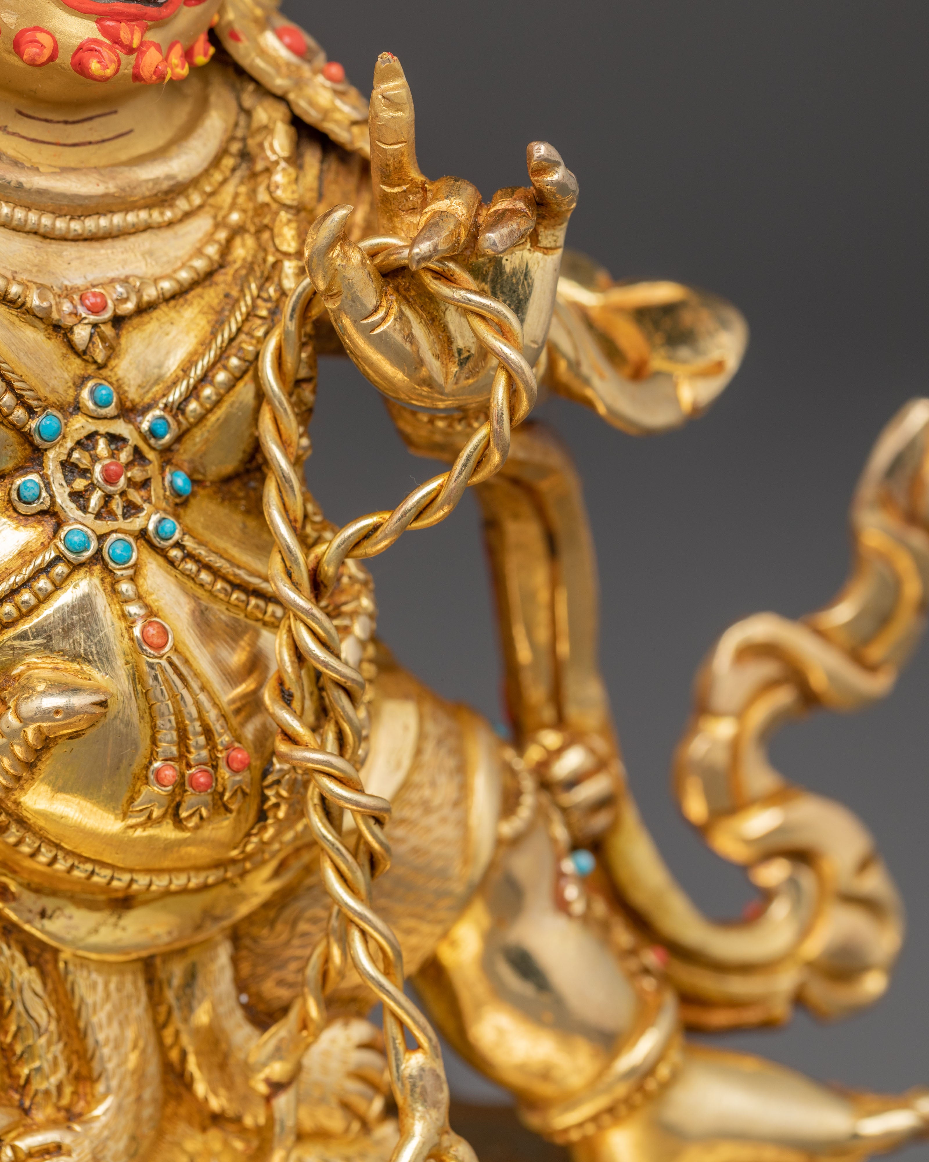 Golden Vajrapani Handcrafted Statue | Wrathful Protector of Wisdom