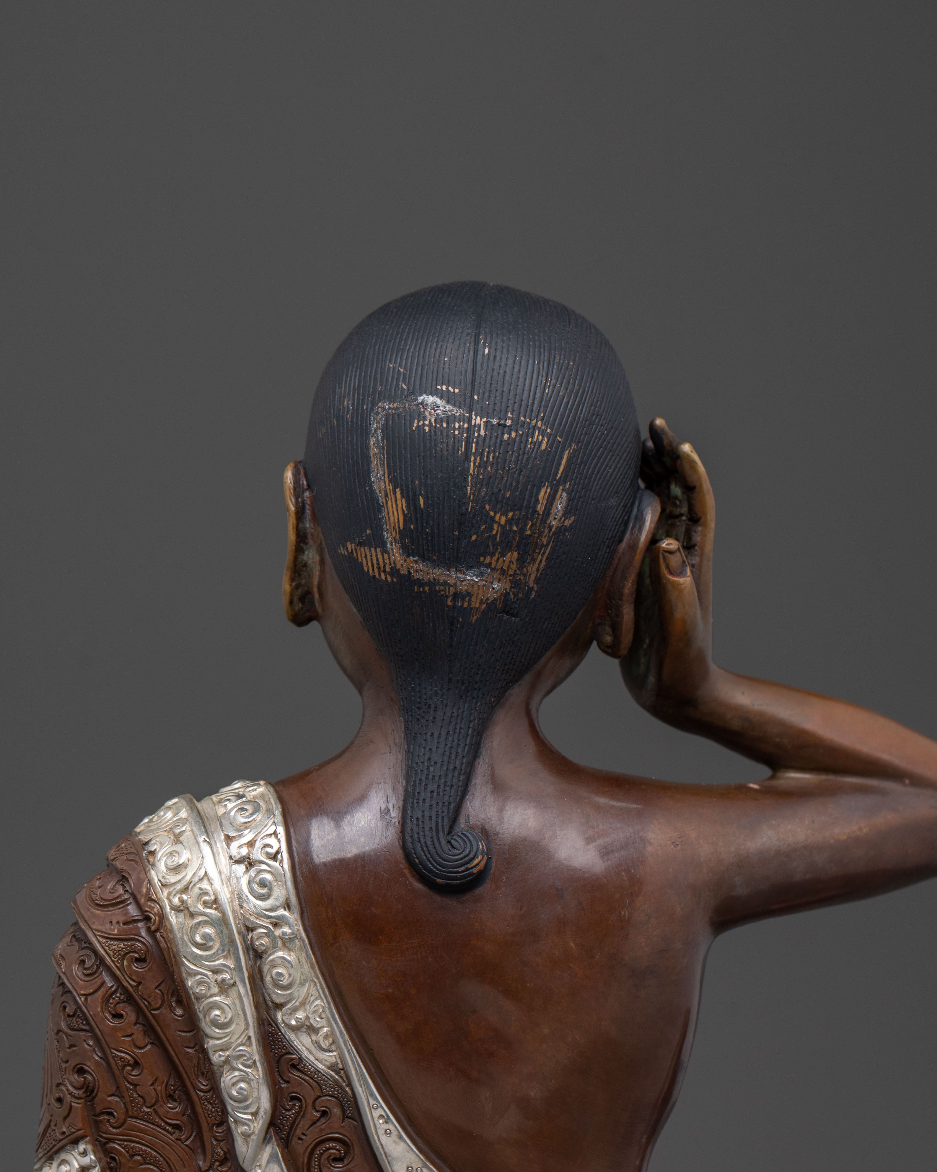 Divine Milarepa Sculpture | Oxidized Copper Body