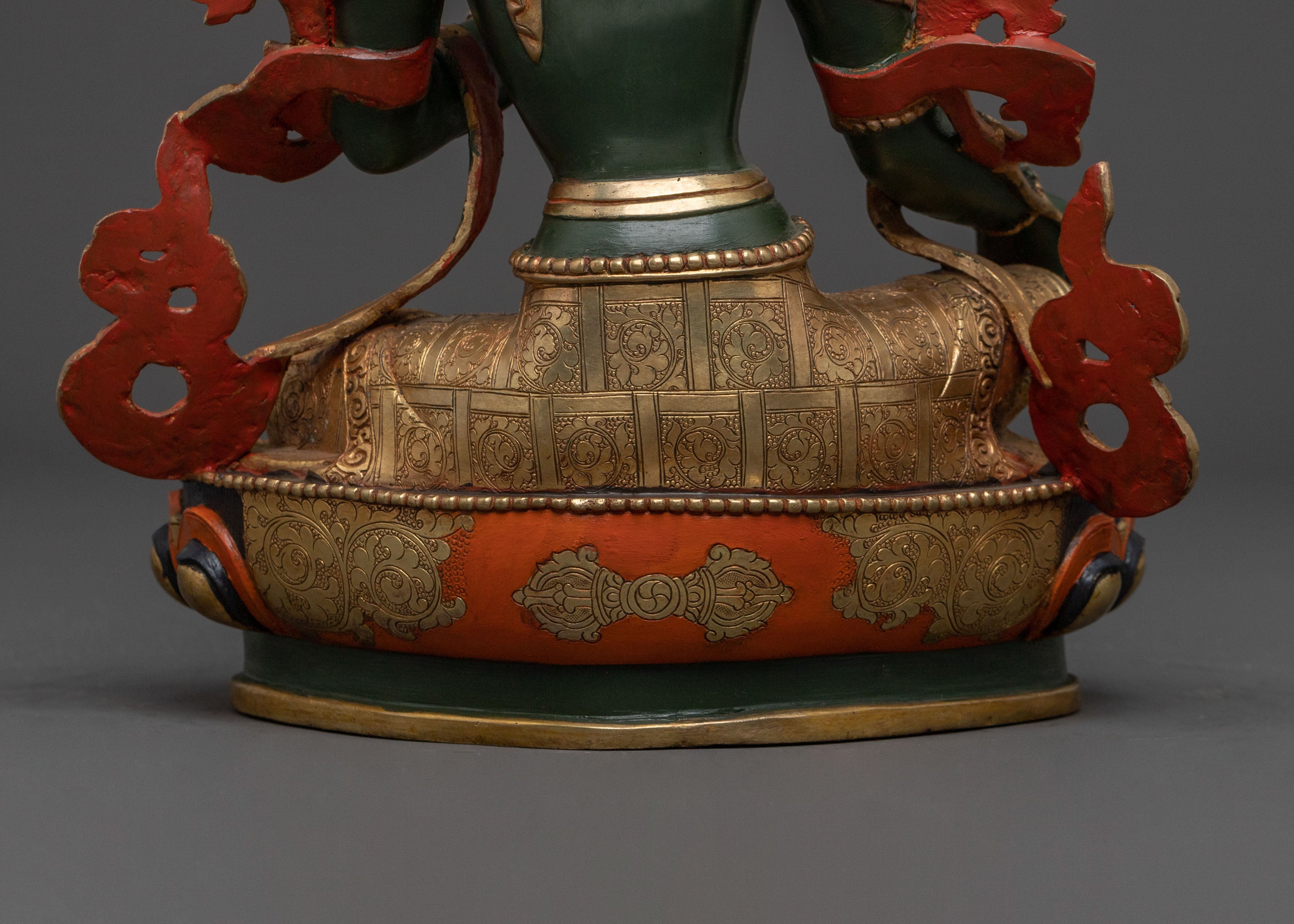 Mother Green Tara Statue | 24K Gold Gilded Figure