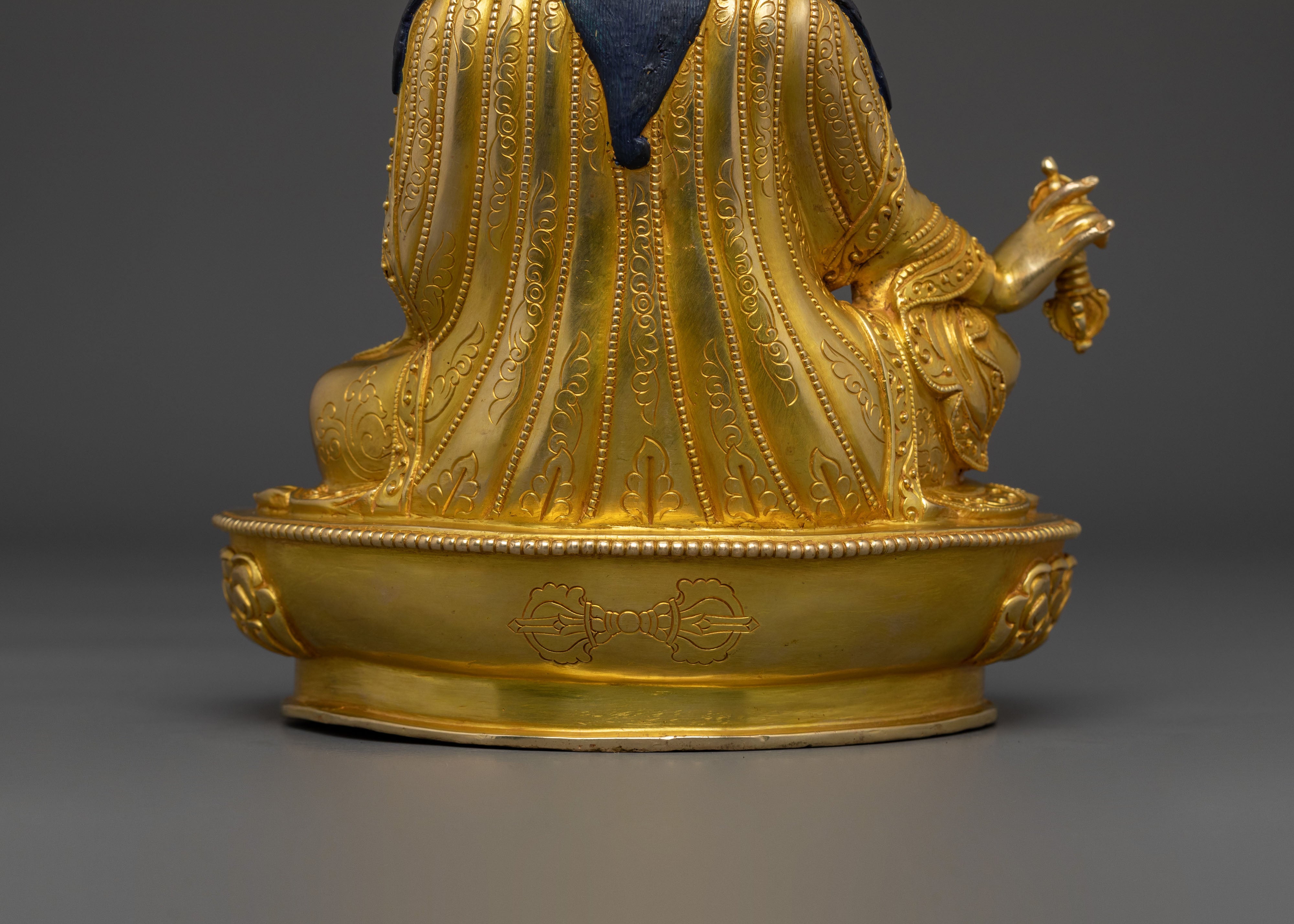 The Second Buddha Padmasambhava Sculpture in Gilded Gold
