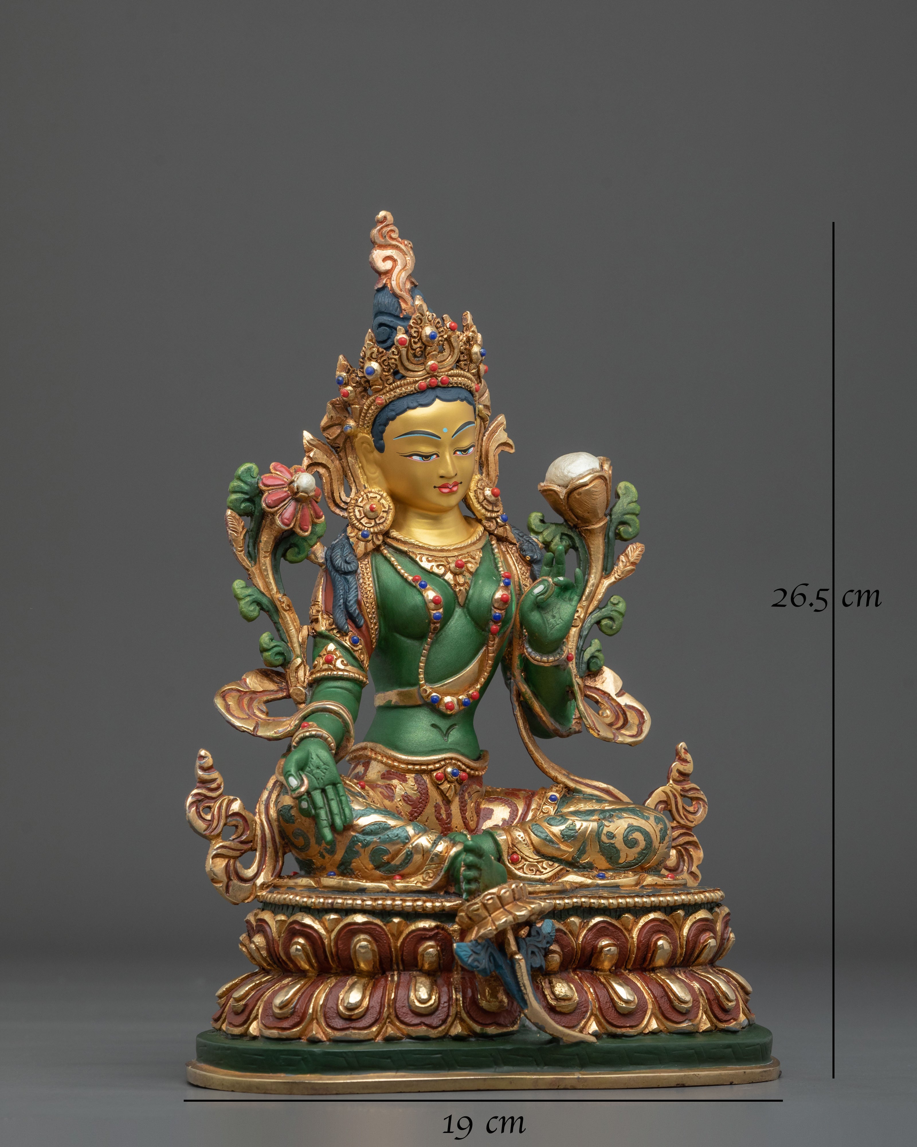 Green Tara Altar Decor Statue: Protector of Compassionate Action