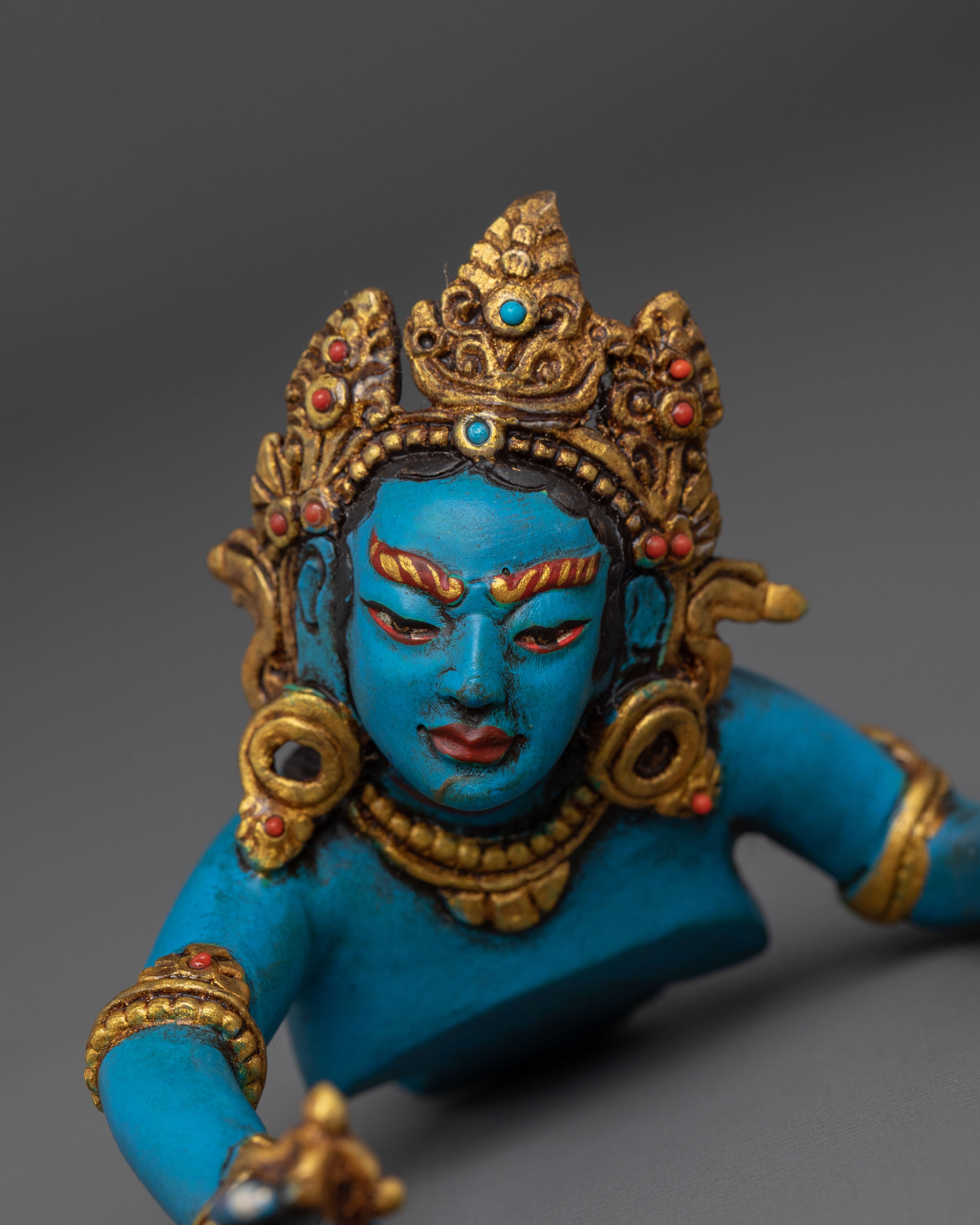 Green Dzambhala Statue | Handcrafted Wealth Deity