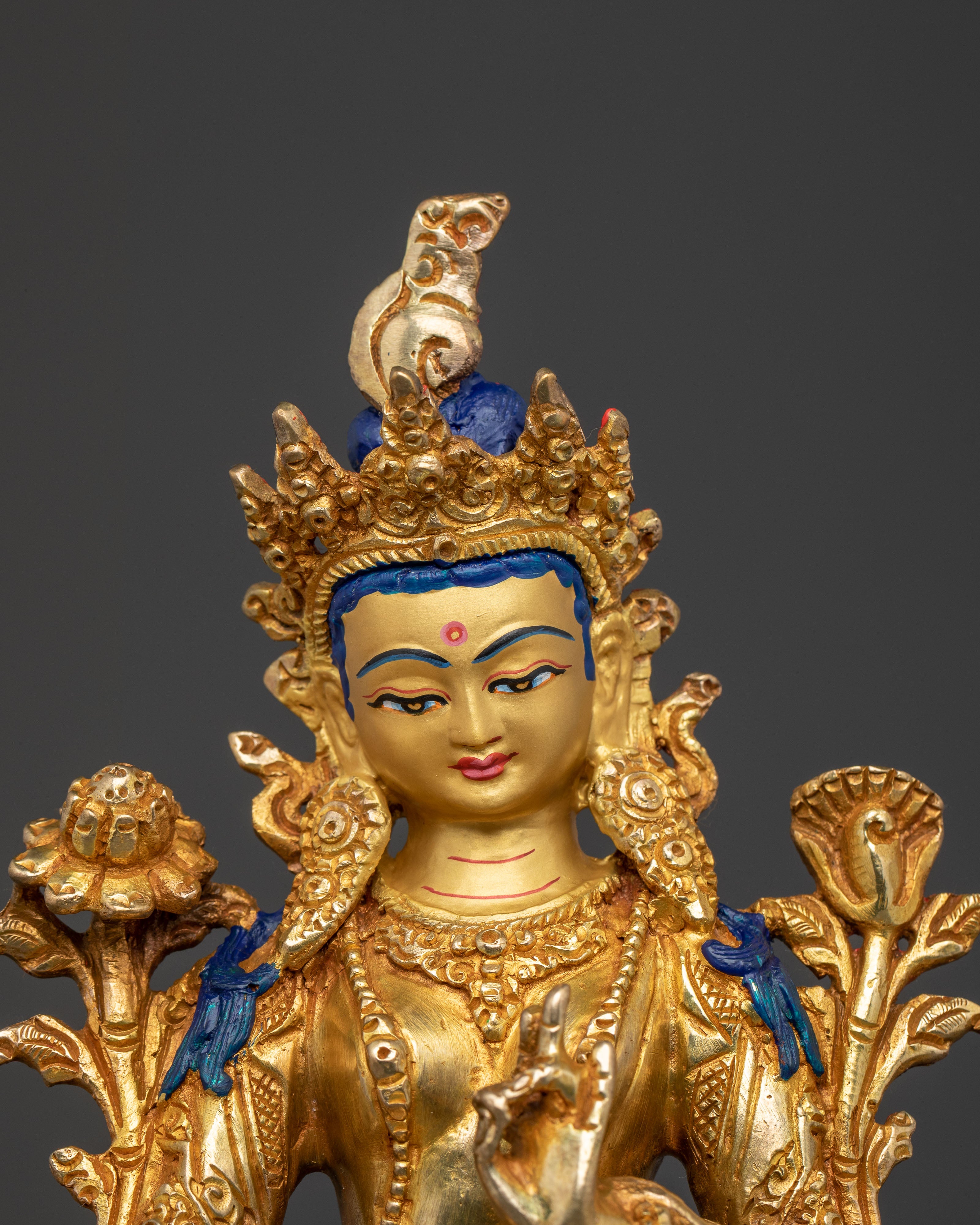 Handcrafted Green Tara Spiritual Sculpture
