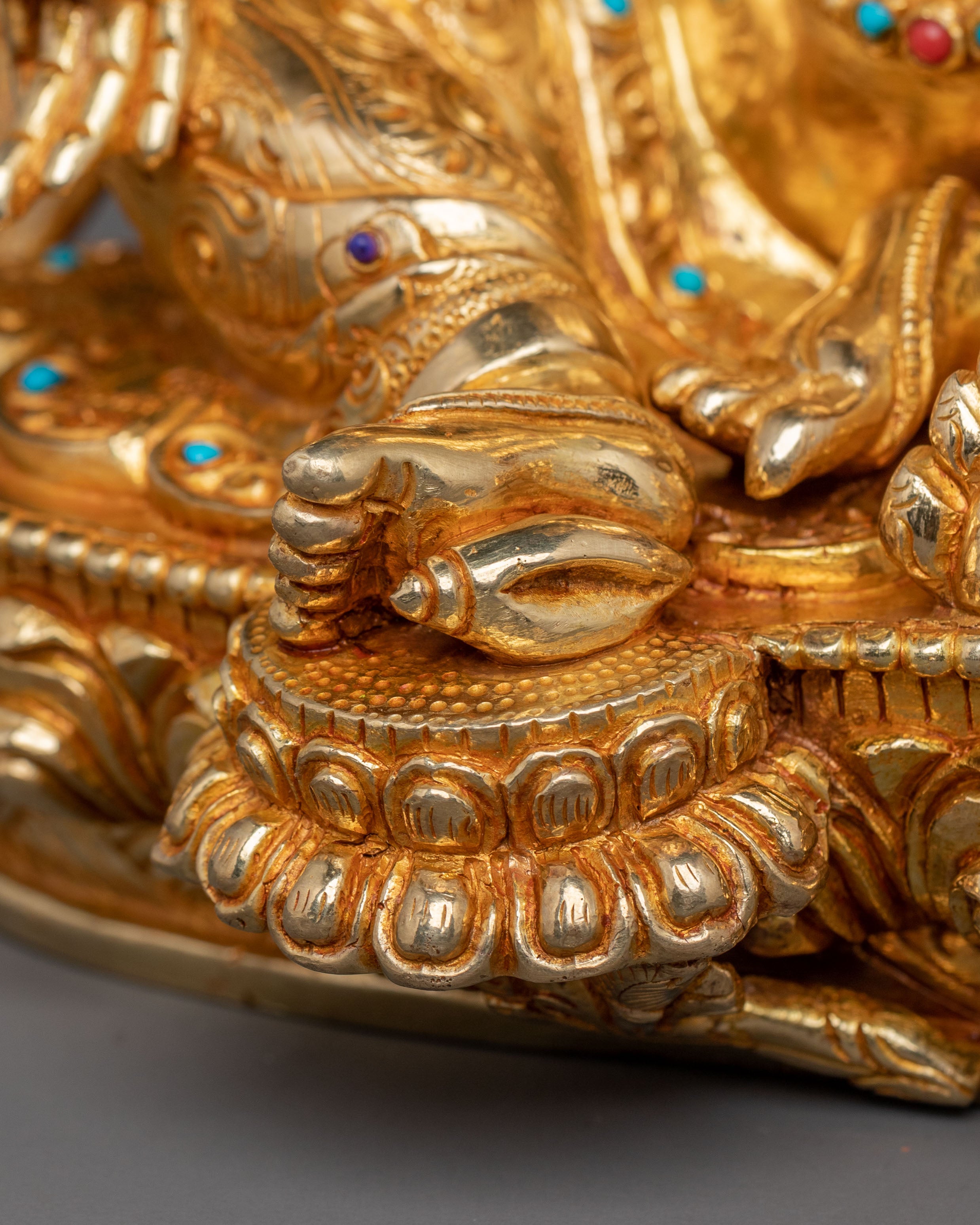 Wealth Bestowing Dzambhala Statue - Hand-Gilded Copper Art