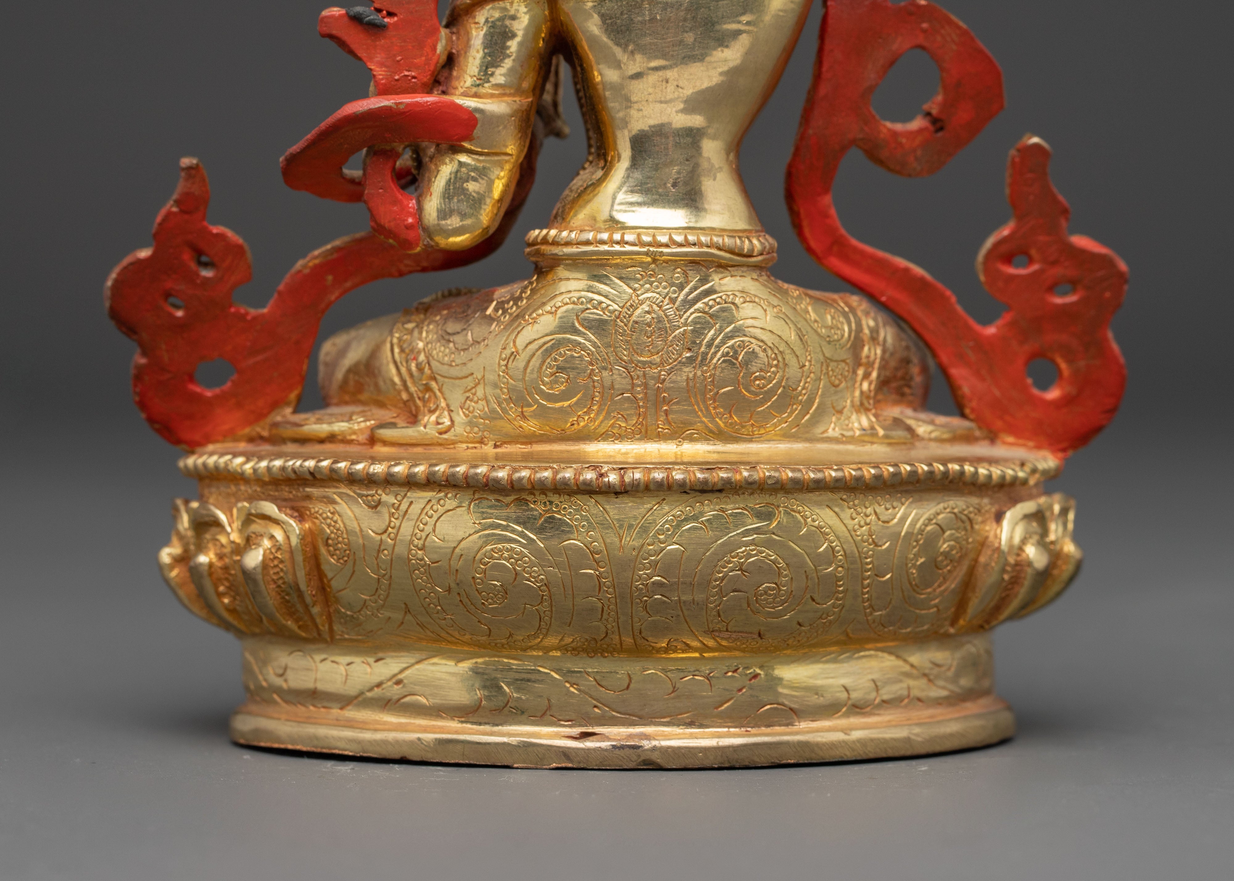 Handcrafted Crystal Bodhisattva Manjushri Statue