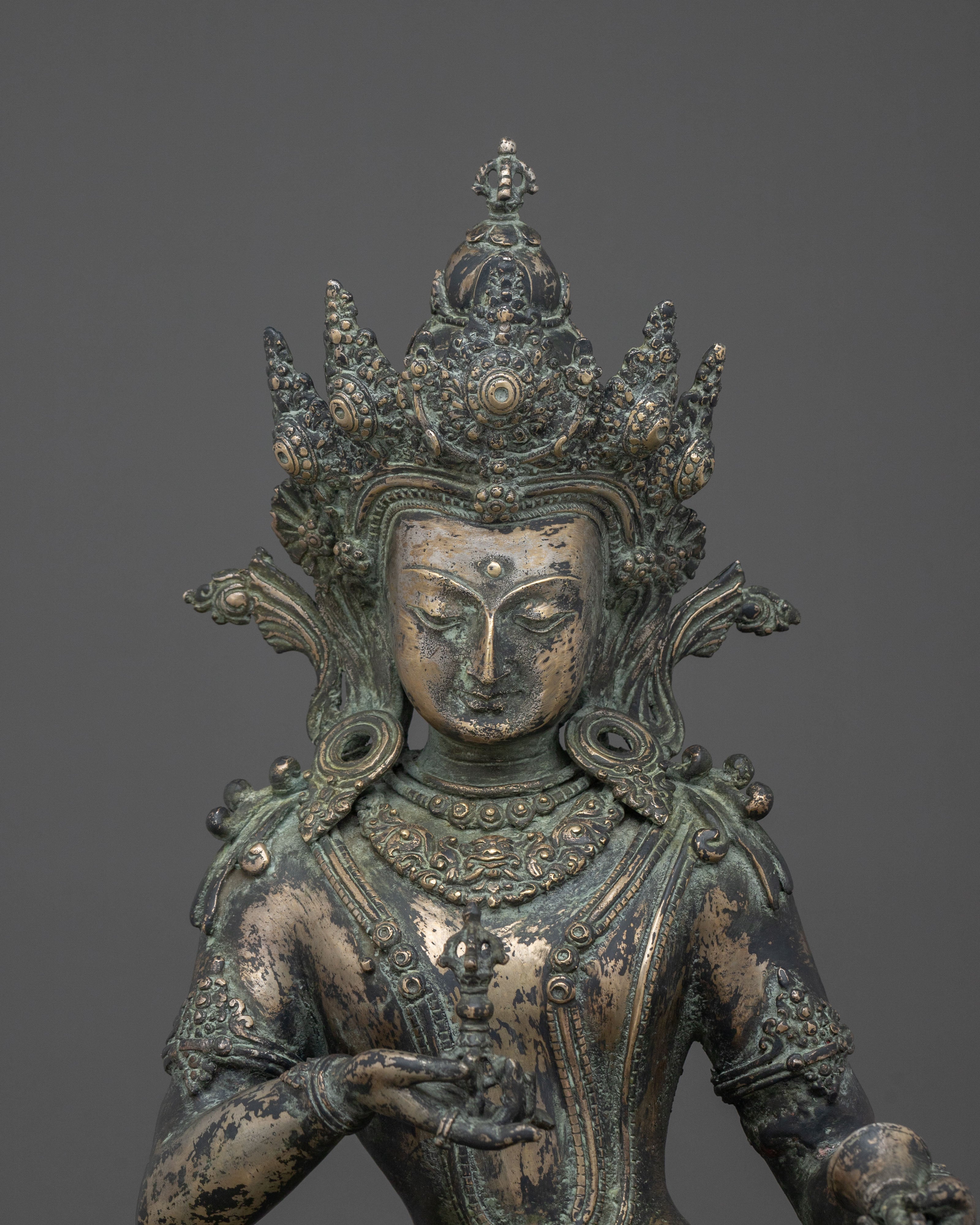 Hand-Carved Vajrasattva Sacred Sculpture | Home Decor
