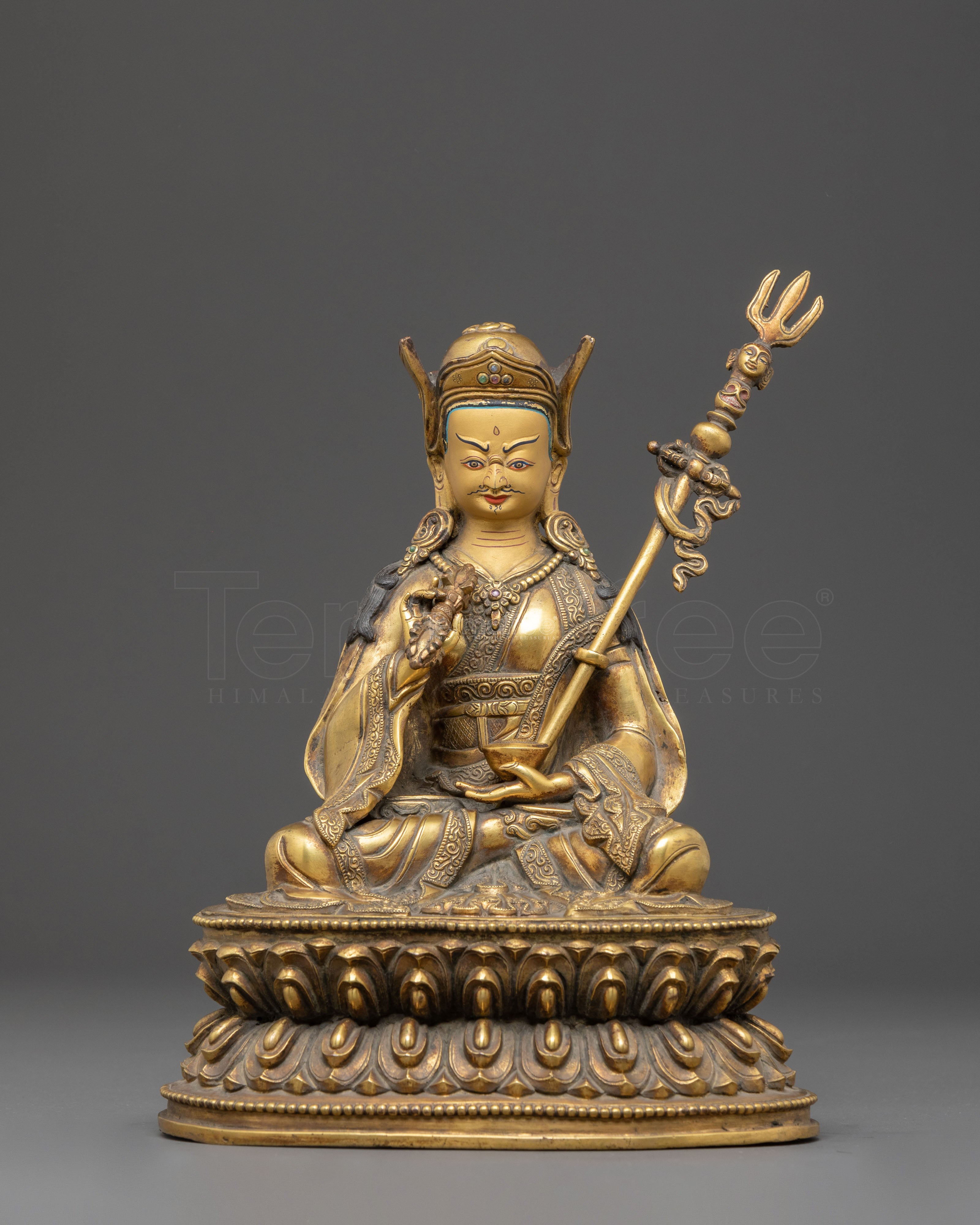 Himalayan Guru Tsokye Dorje Golden Statue | Tantric Meditation Deity