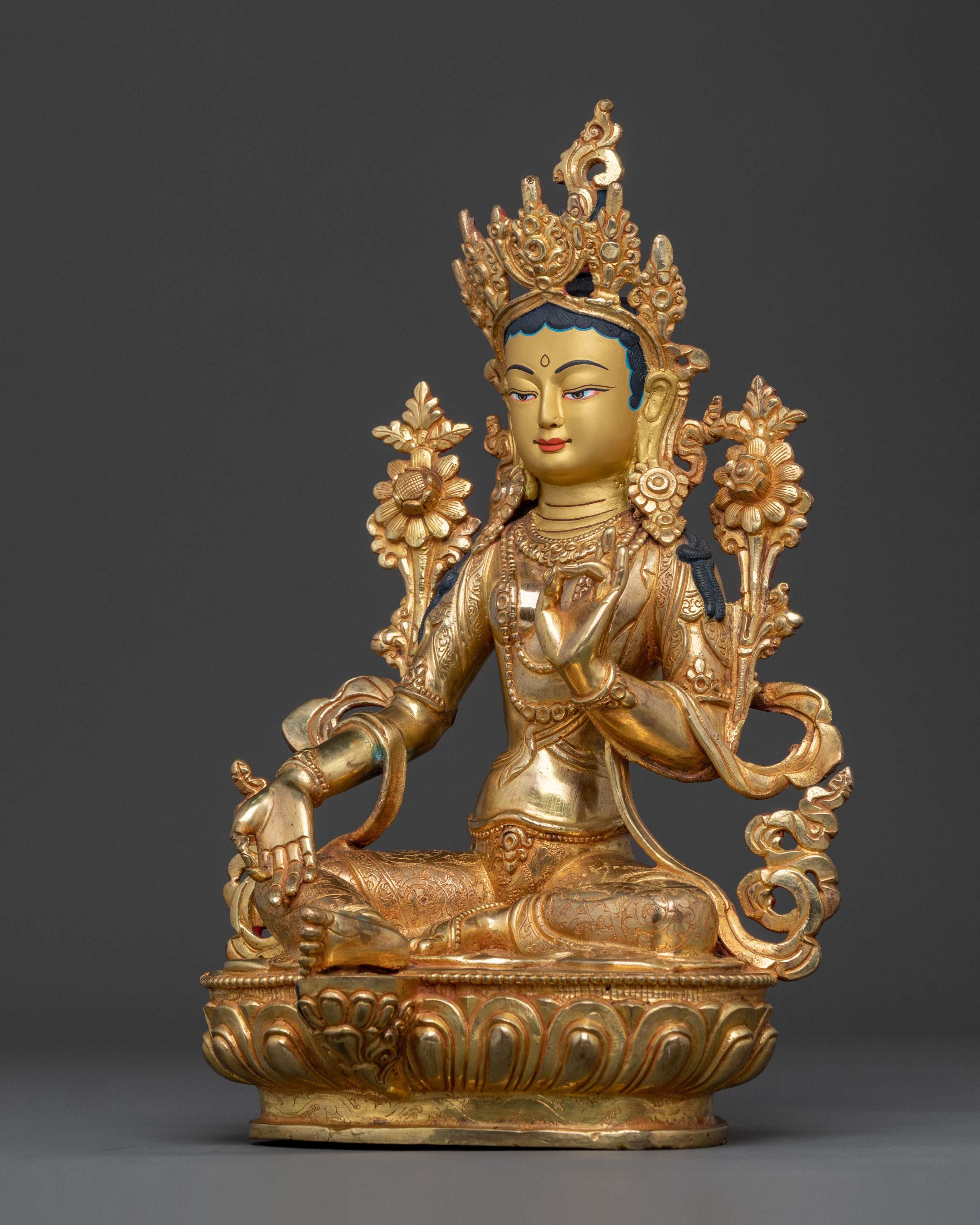 Handcrafted Green Tara Statue | Mother Figurine