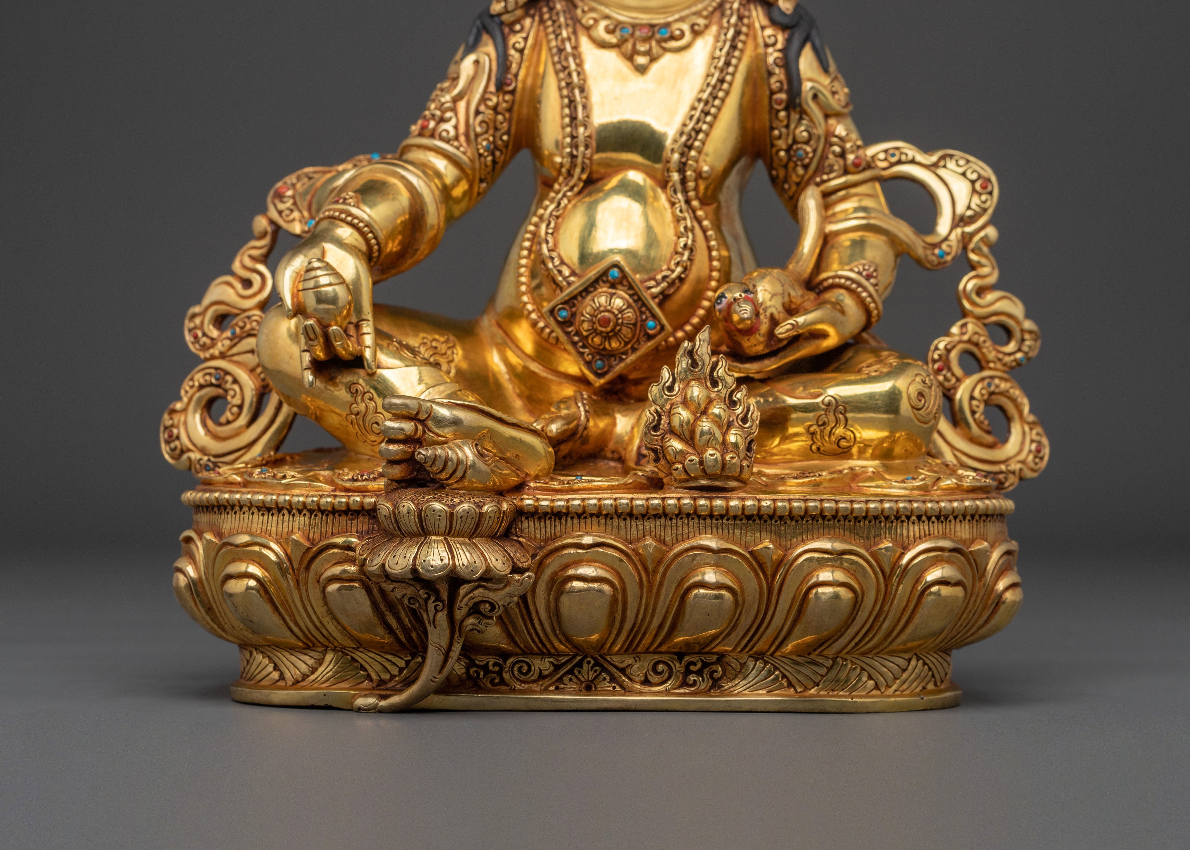 Handcrafted Yellow Dzambhala Statue | Wealth Deity