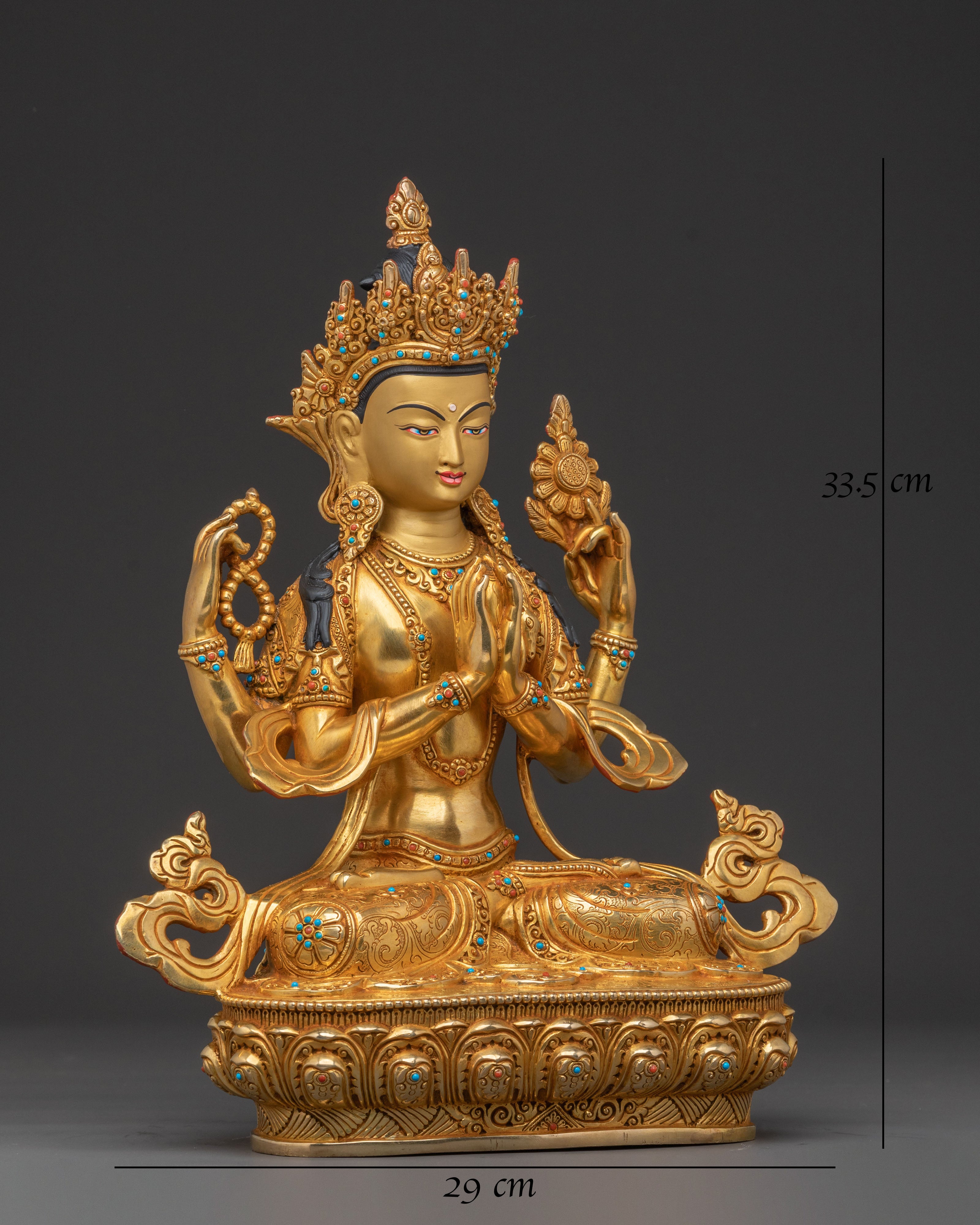 Chenrezig Protector Statue: Handcrafted Figurine for Spiritual Spaces