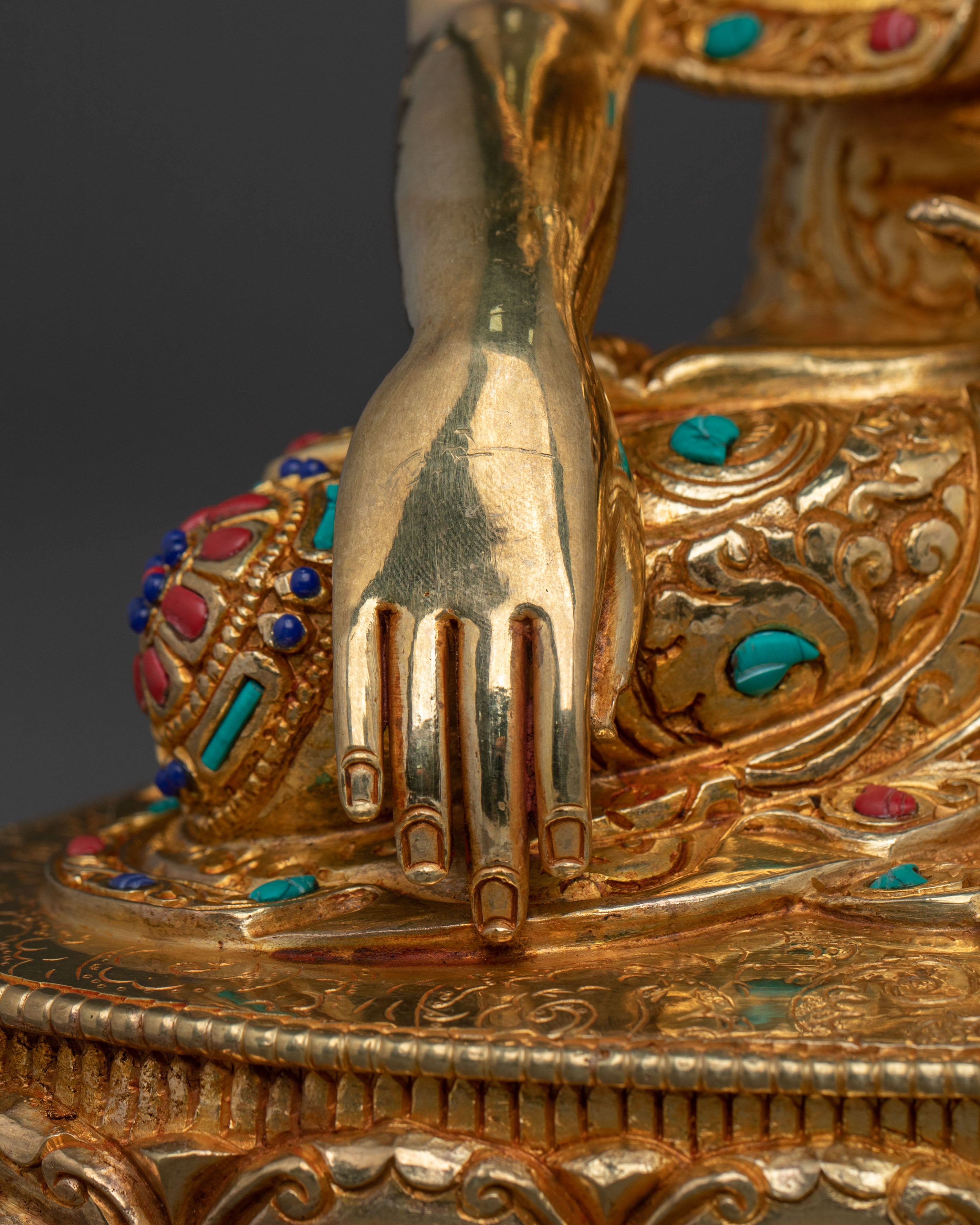 Hand-Carved Shakyamuni Buddha Sculpture | Home Decor
