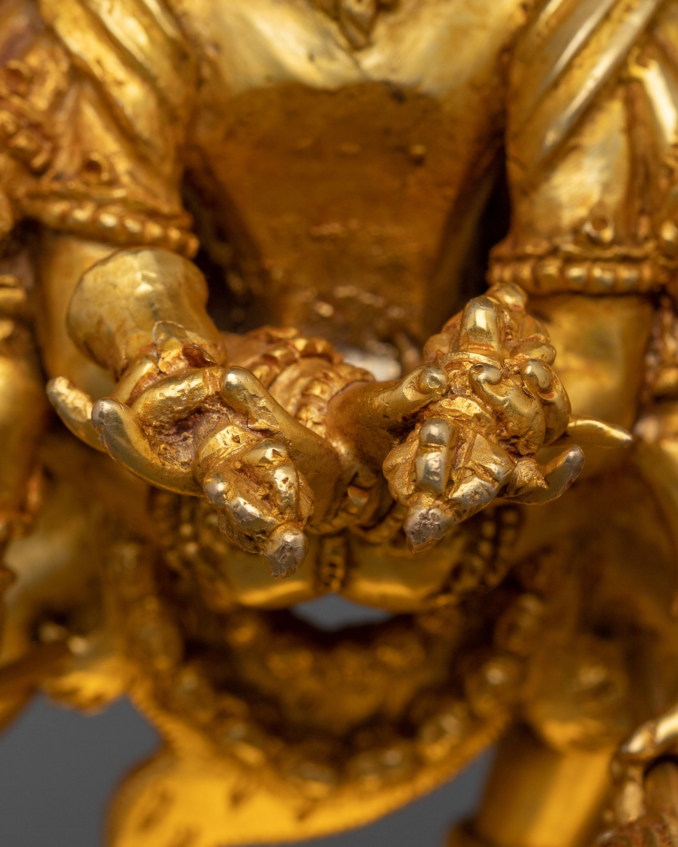 Chakrasamvara Sacred 24K Gold Gilded Statue with Consort