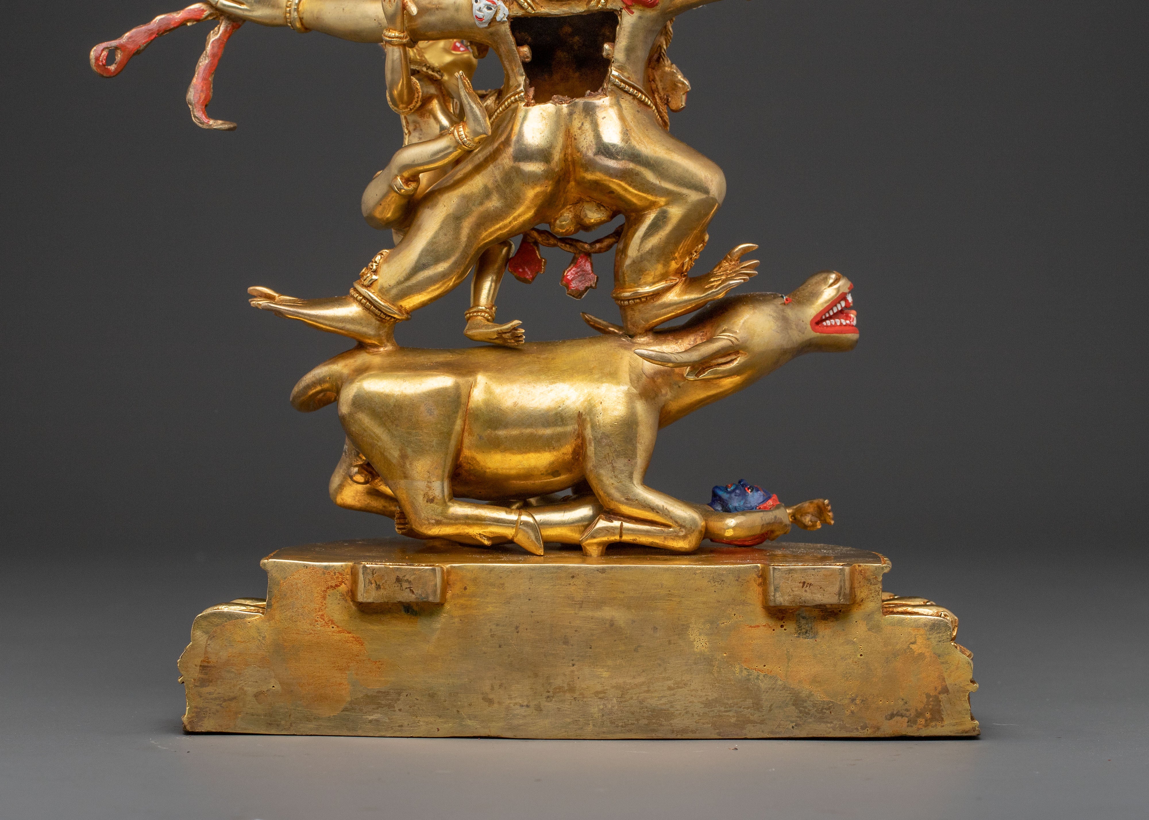 Yama Dharmaraja 24k Gold Gilded Statue | Copper Body