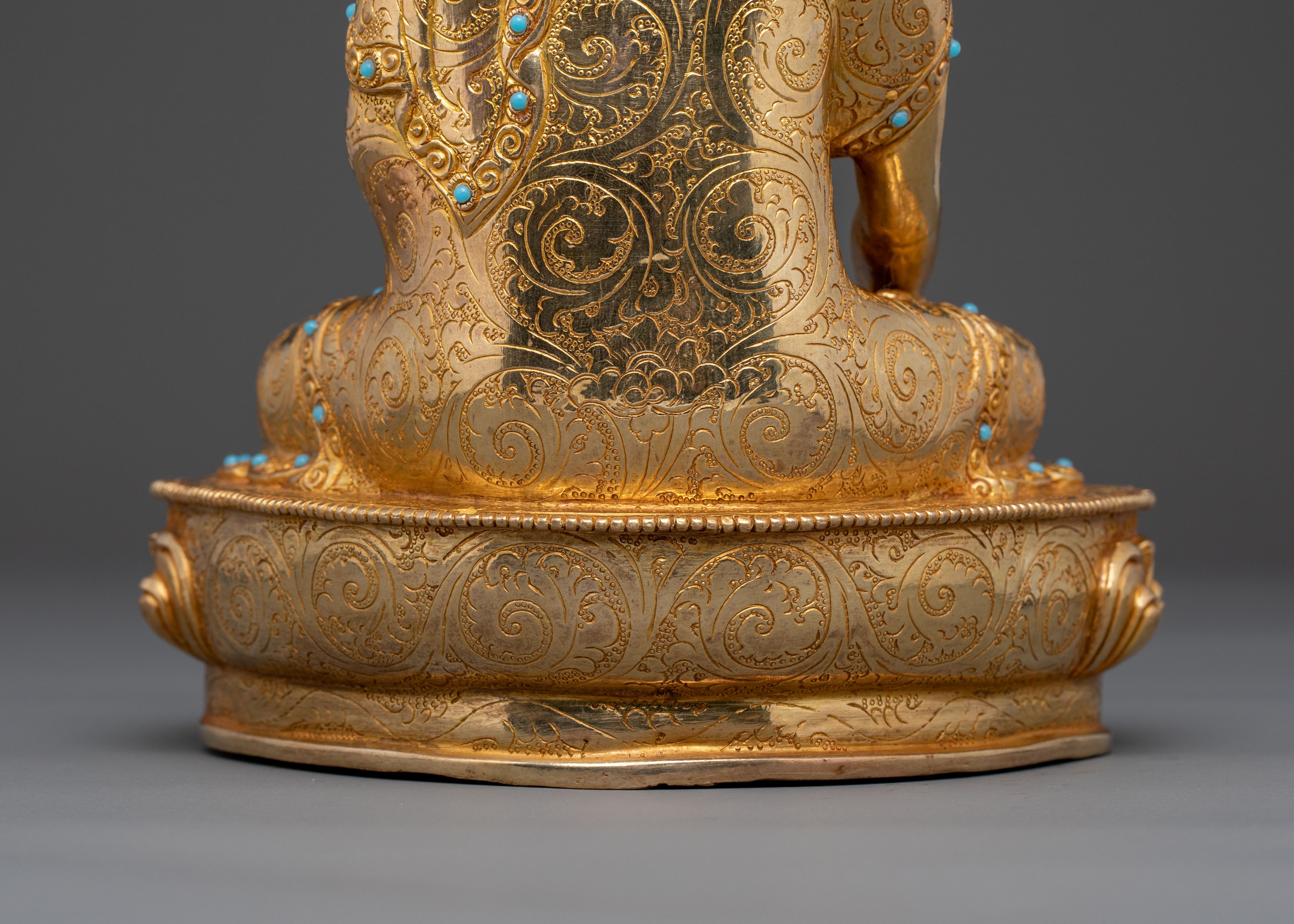 Shakyamuni Buddha 24k Gold Gilded Statue: Dharma Teaching