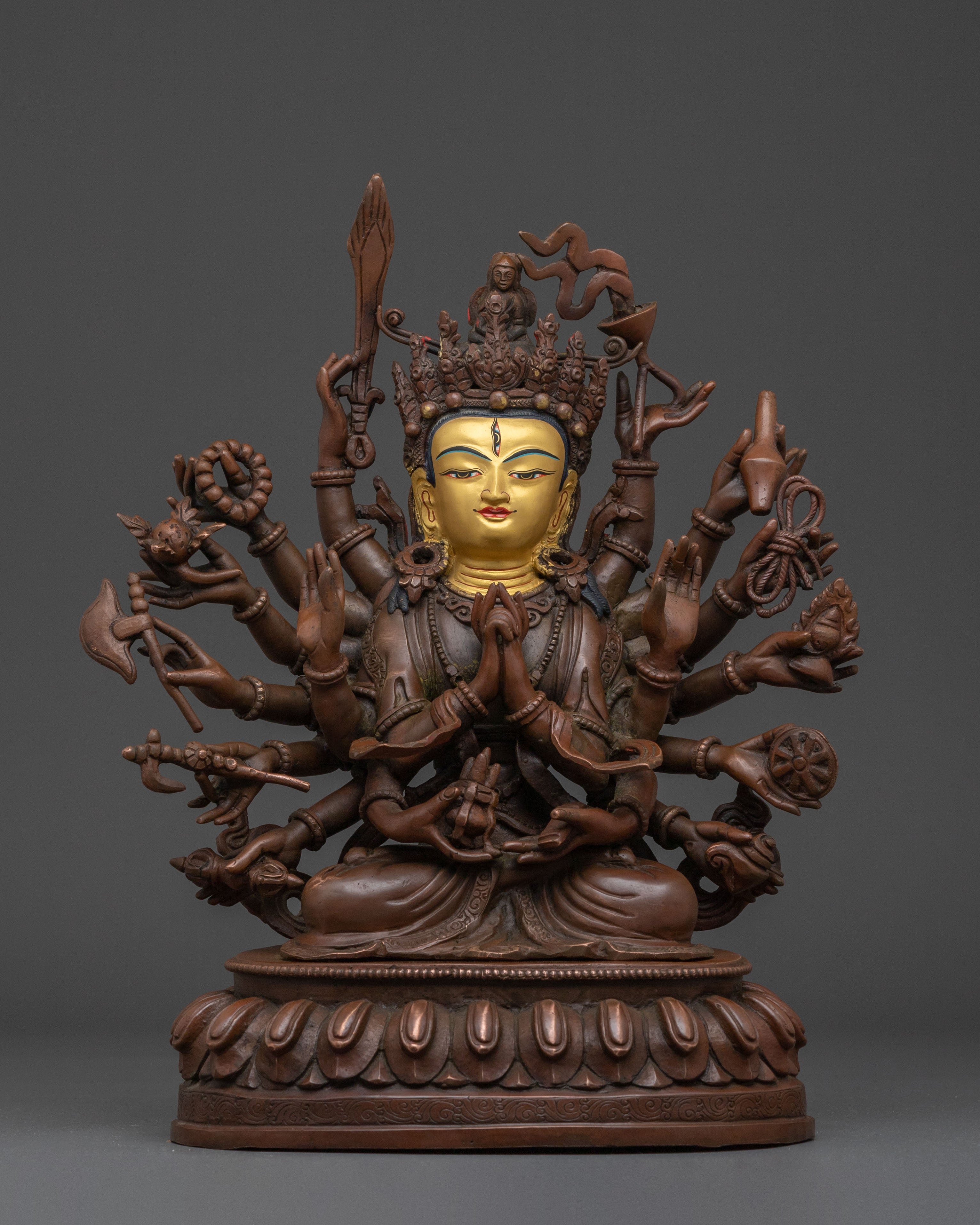 Sacred Chundi Sculpture | Oxidized Copper Figurine