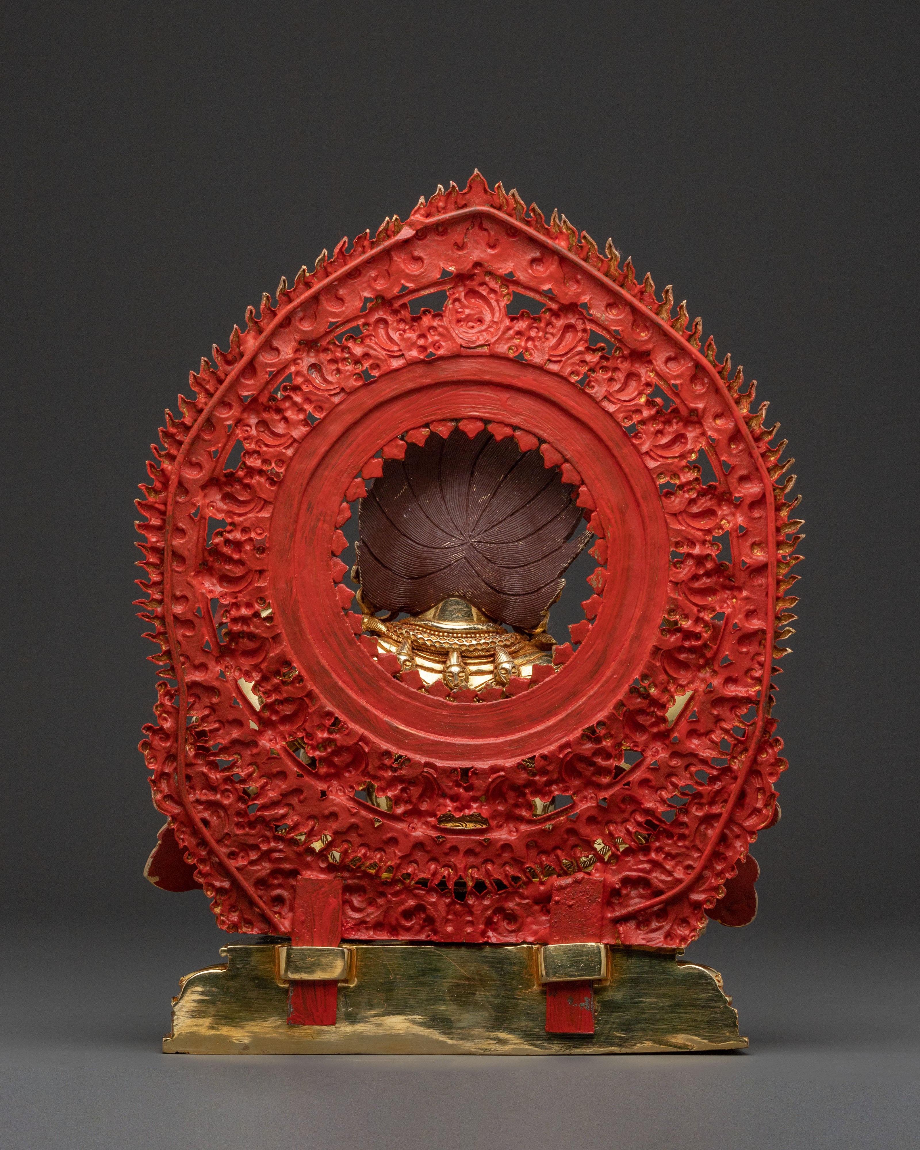 Four Armed Mahakala Statue: Fierce Protector