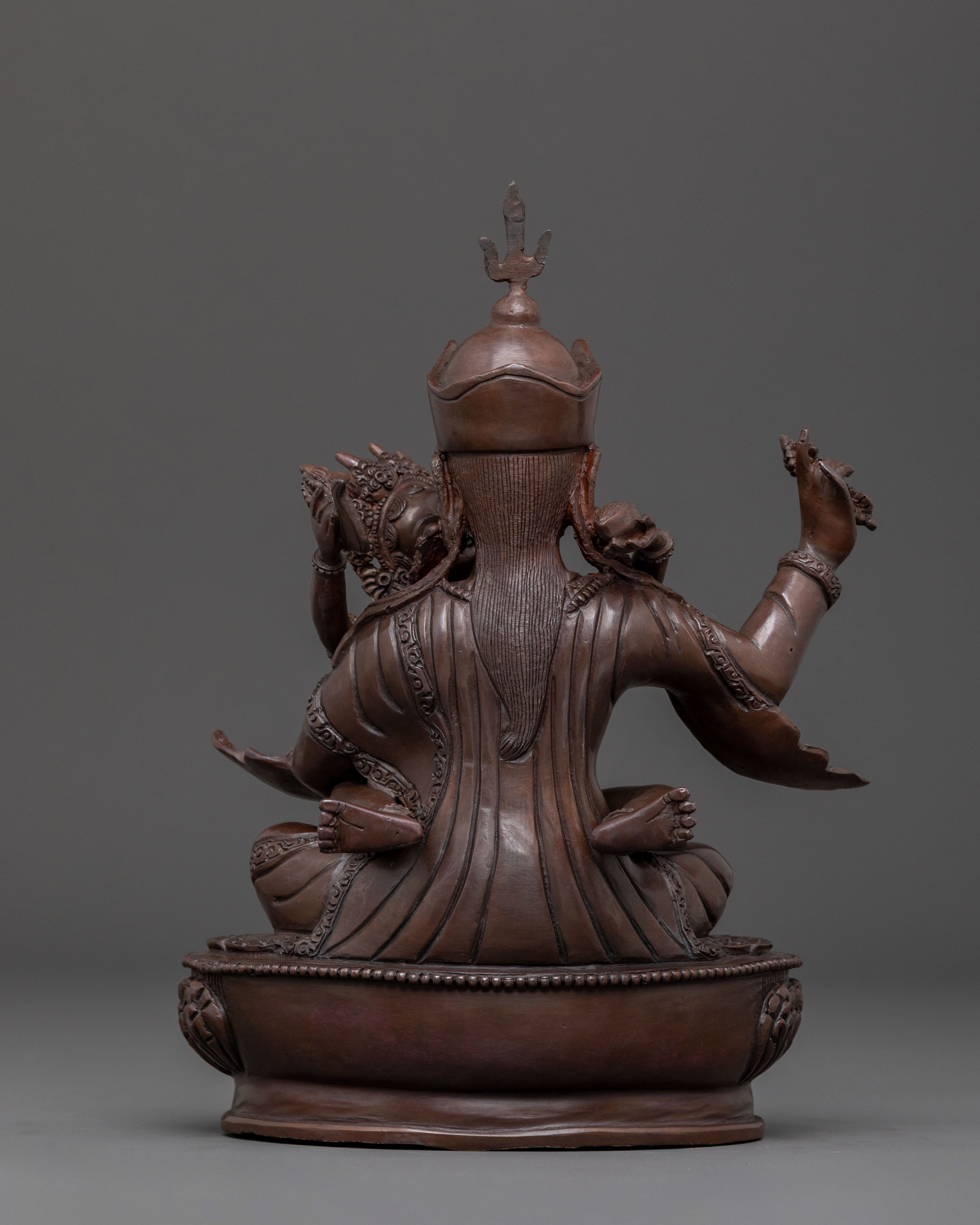 Padmasambhava Sacred Sculpture: Oxidized Copper Art
