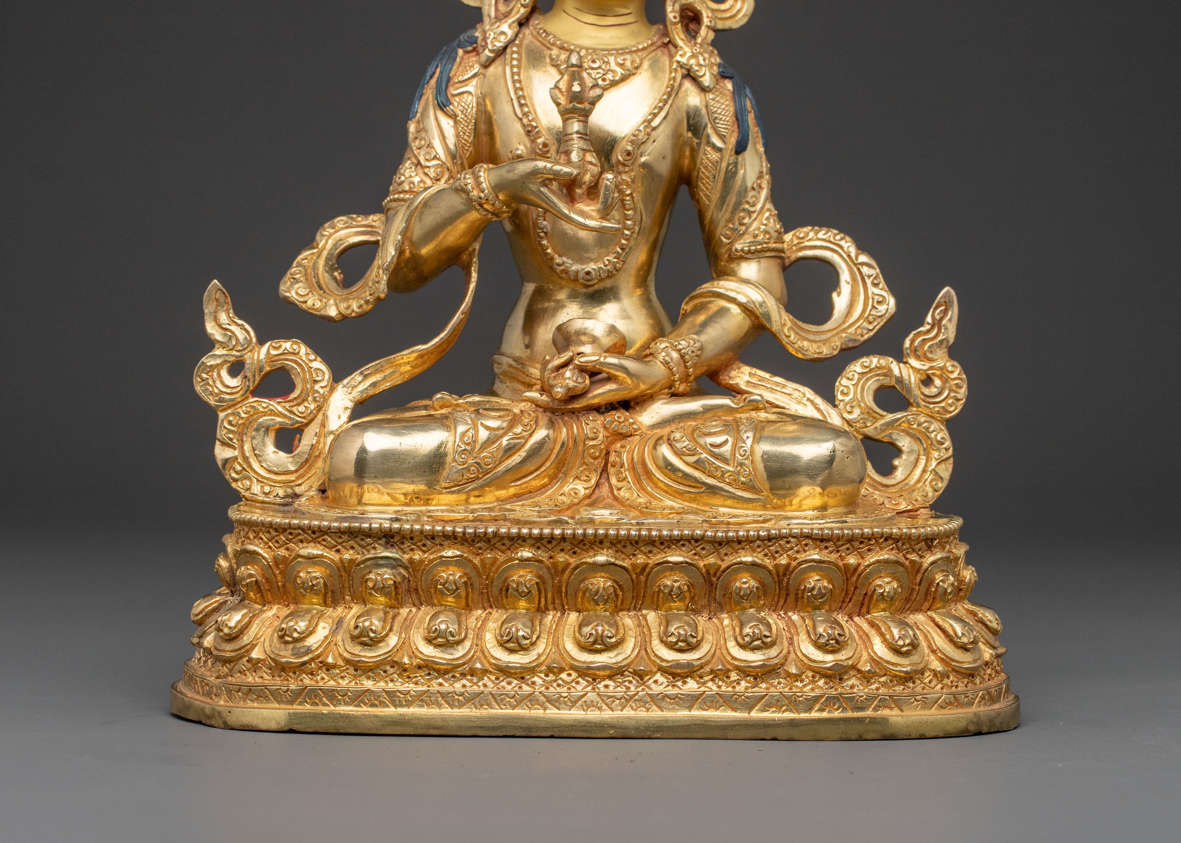 Divine Vajrasattva Golden Statue | 24k Gold Glided Sculpture