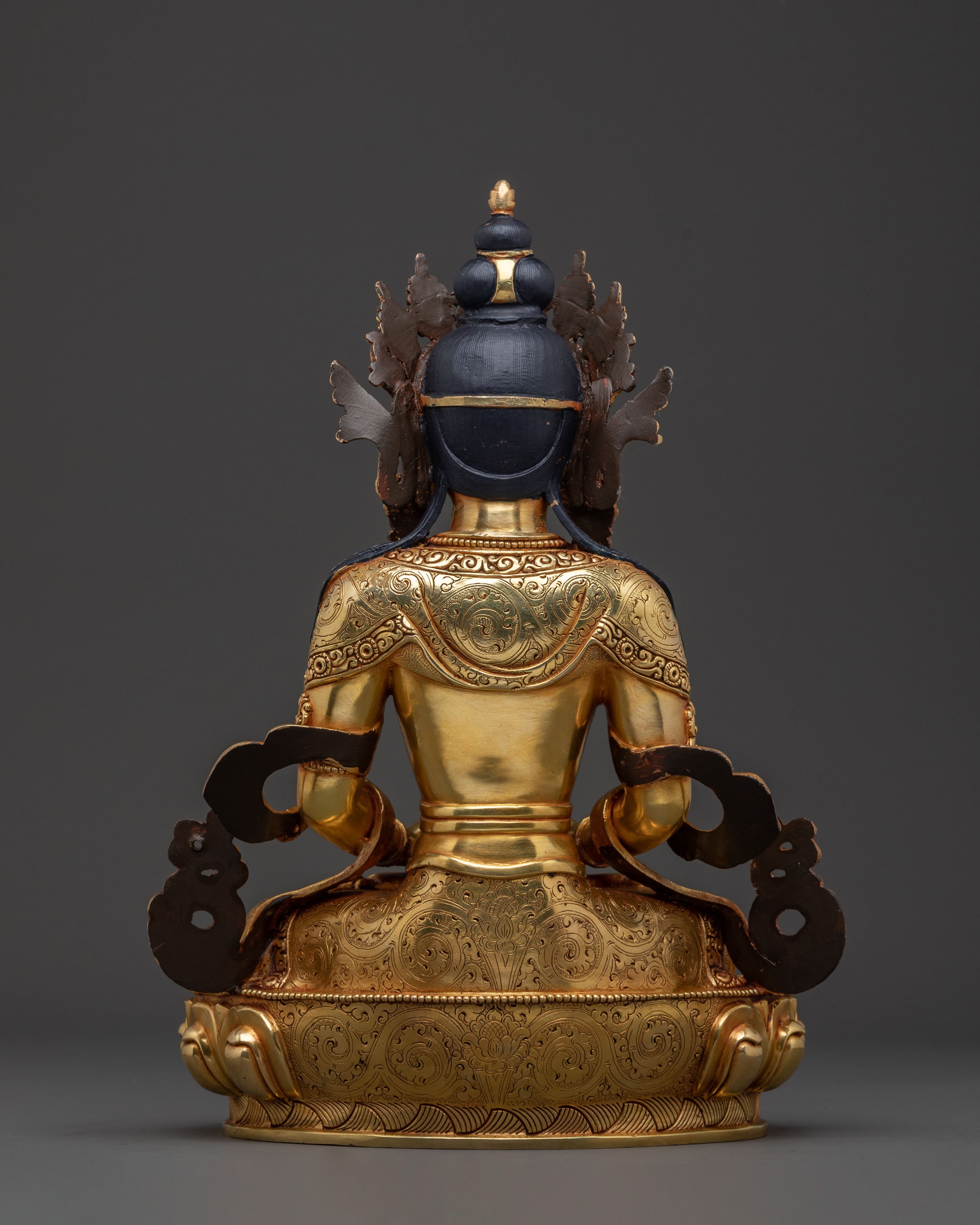 Guardian Amitayus Golden Statue | Blessings Figure